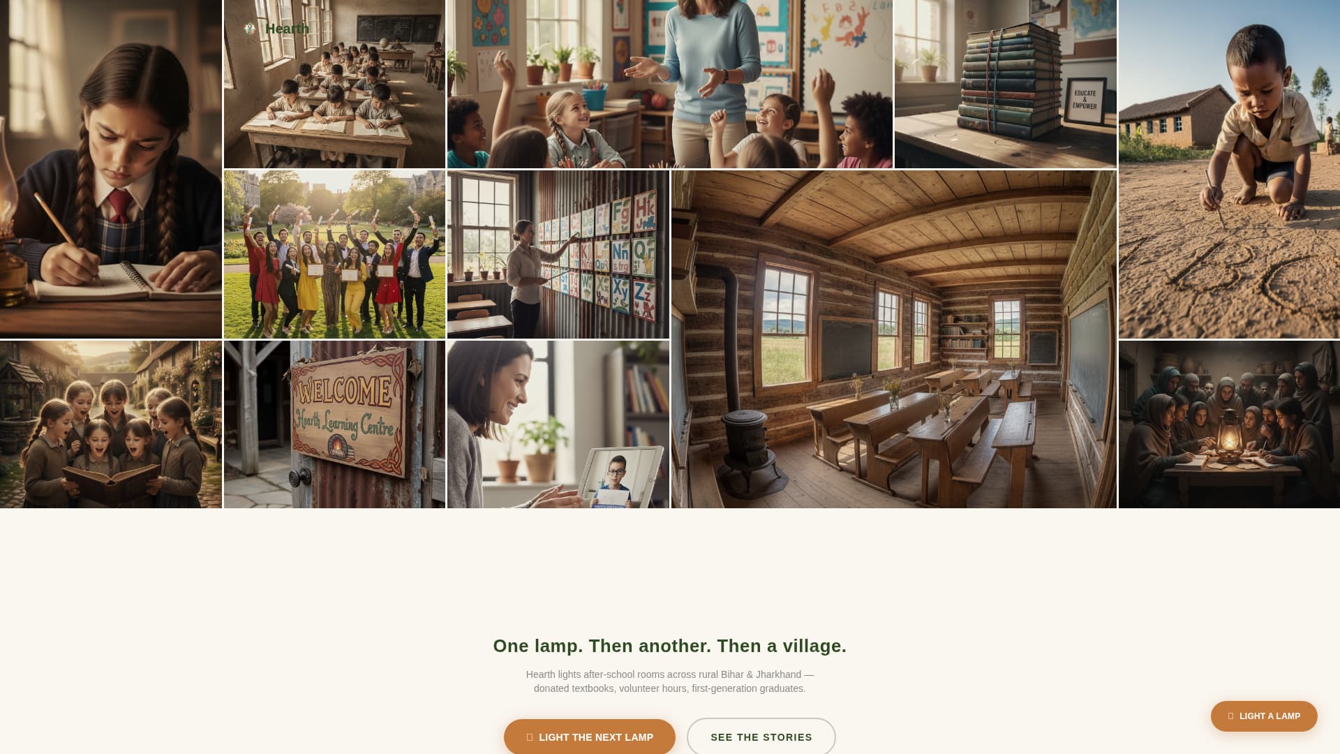 Hearth - Inspiring Educationngo Landing Page Template