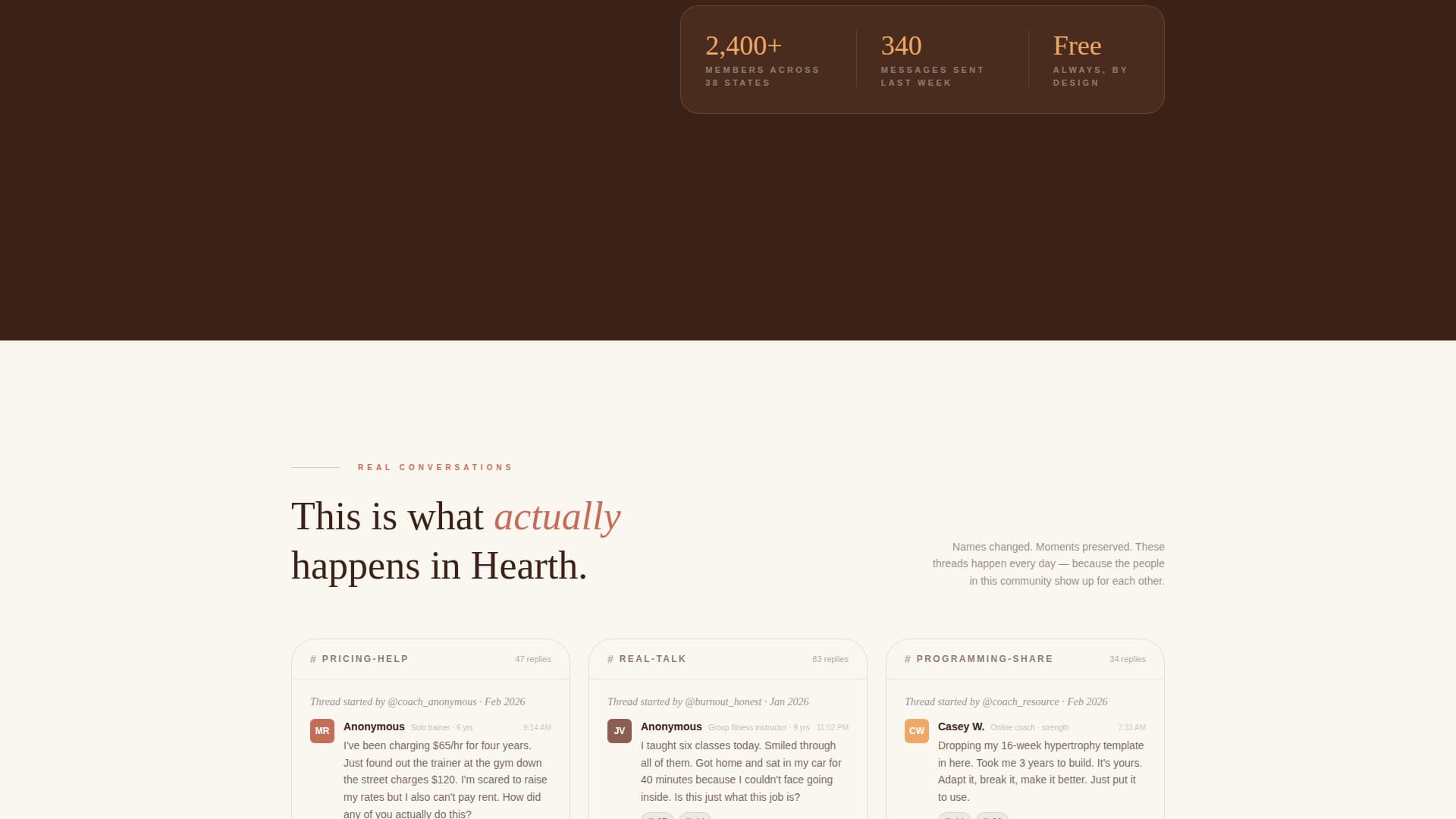 Hearth - Empowering Fitnessprofessionals Landing Page Template