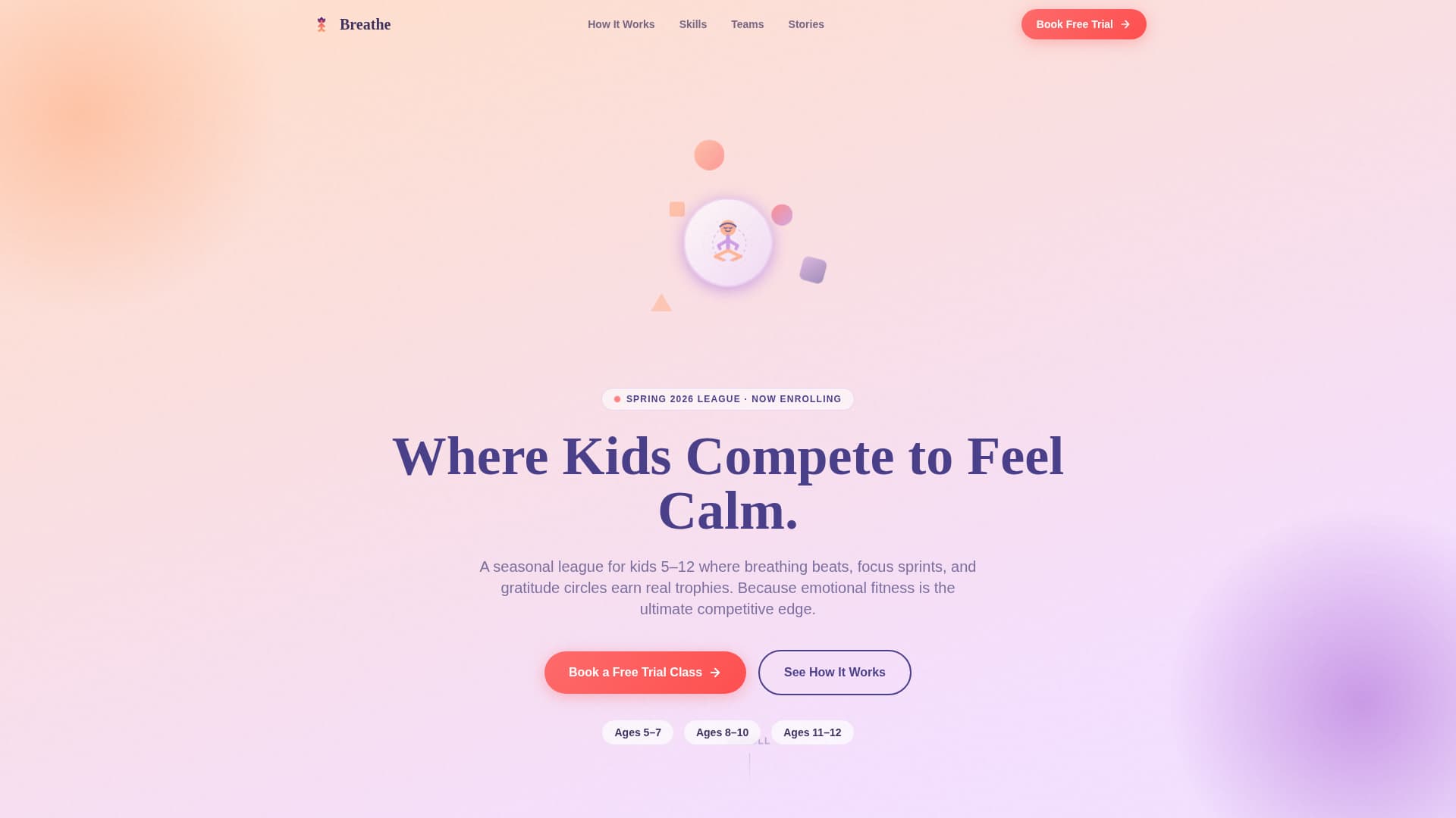 Breathe - Playful Mindfulness Landing Page Template