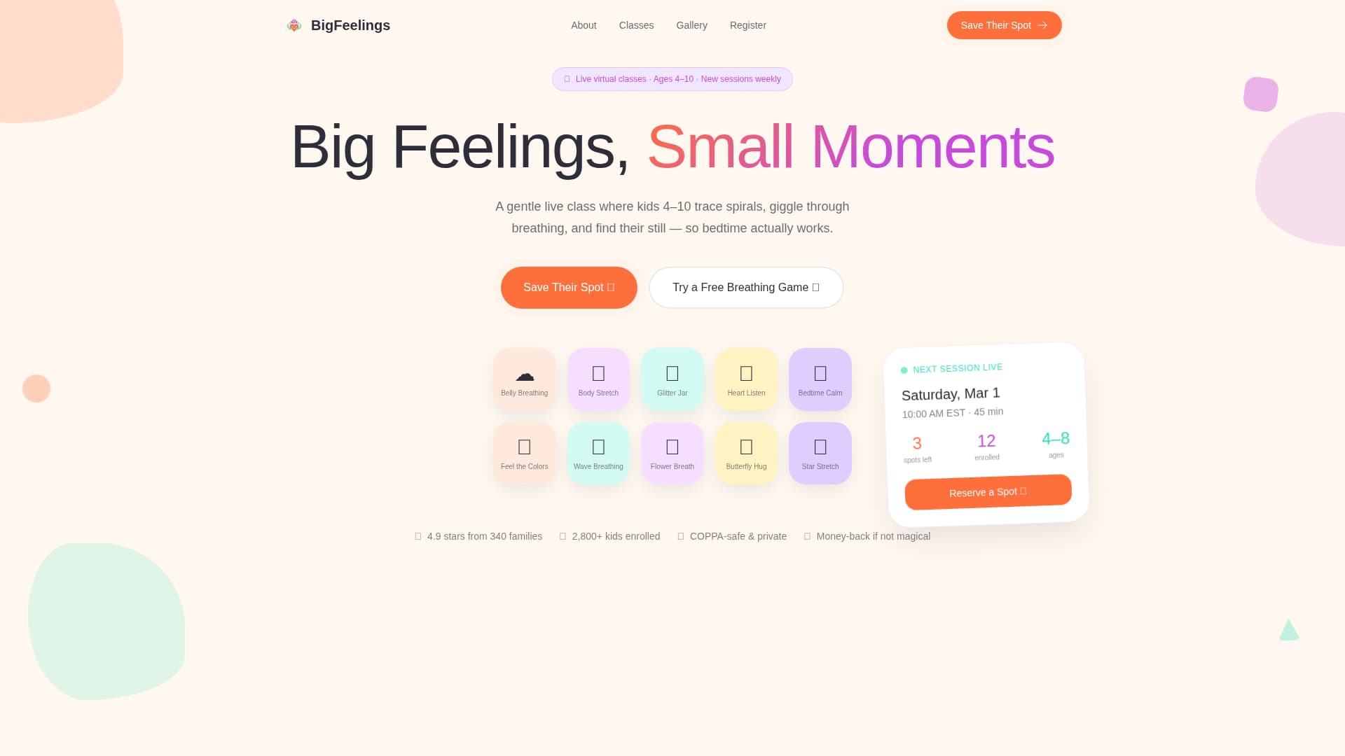 Breathe - Joyful Mindfulness Landing Page Template