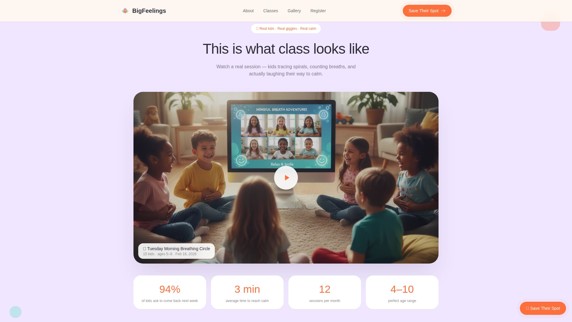 Breathe - Joyful Mindfulness Landing Page Template