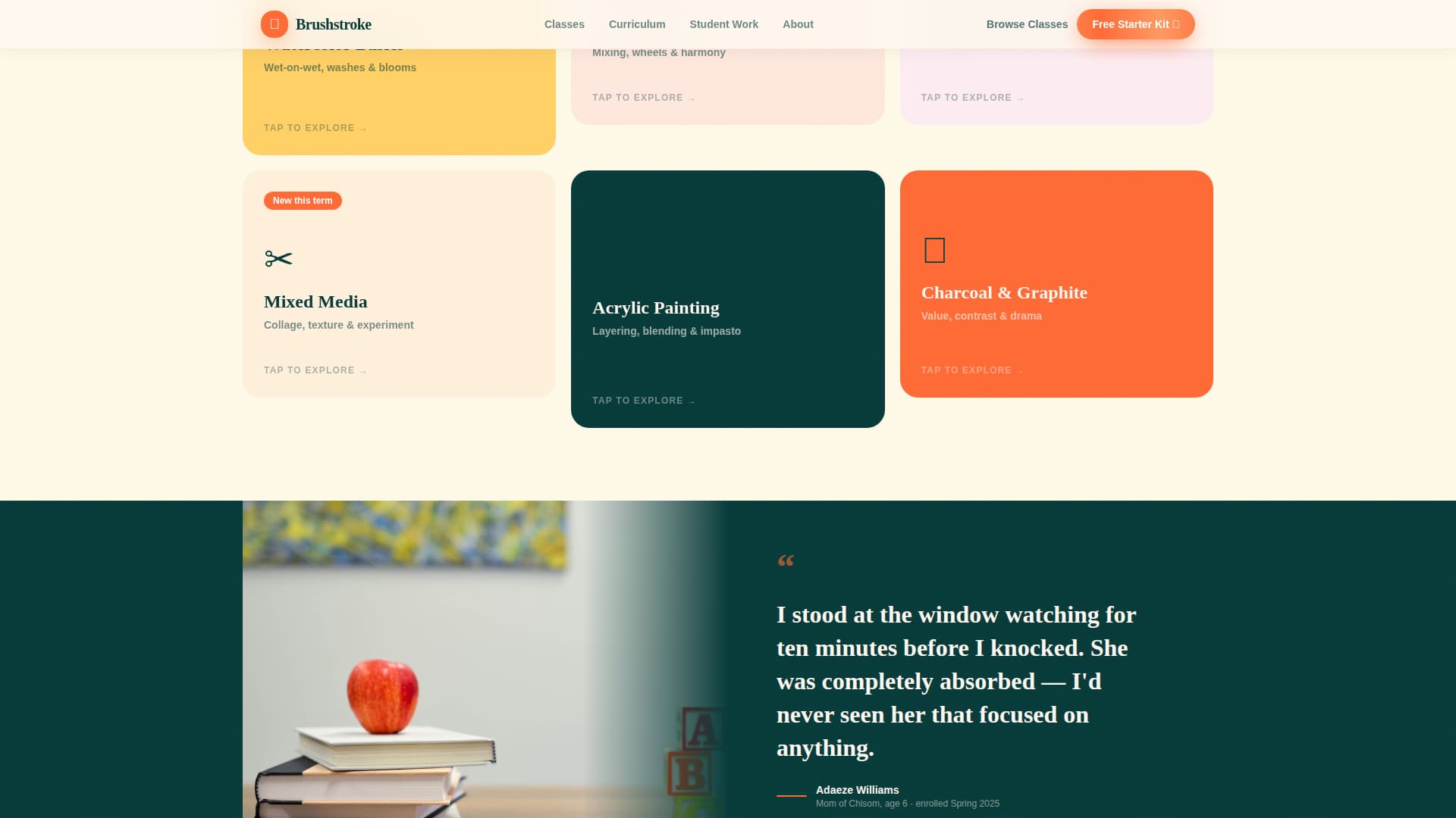 Brushstroke - Vibrant Academy Landing Page Template