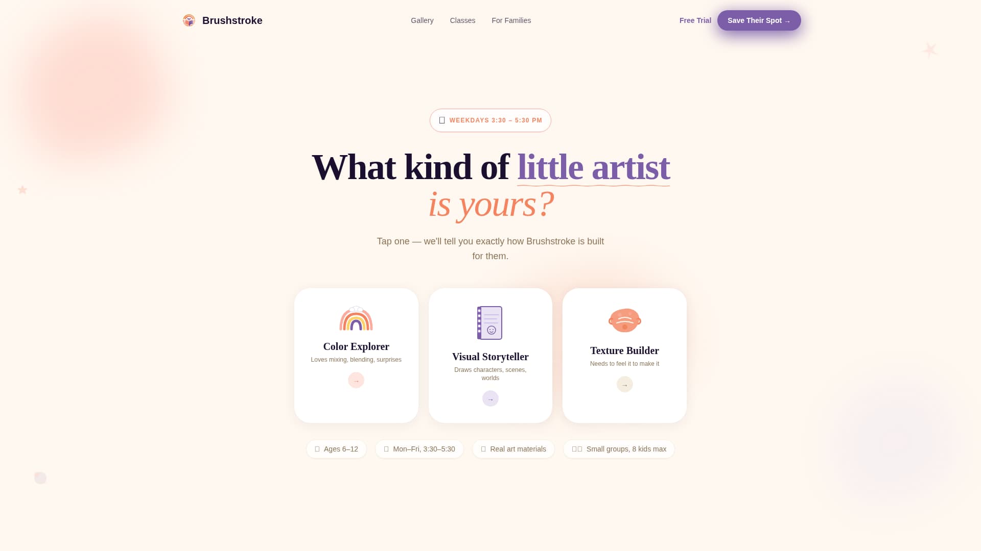 Brushstroke - Vibrant Afterschool Landing Page Template