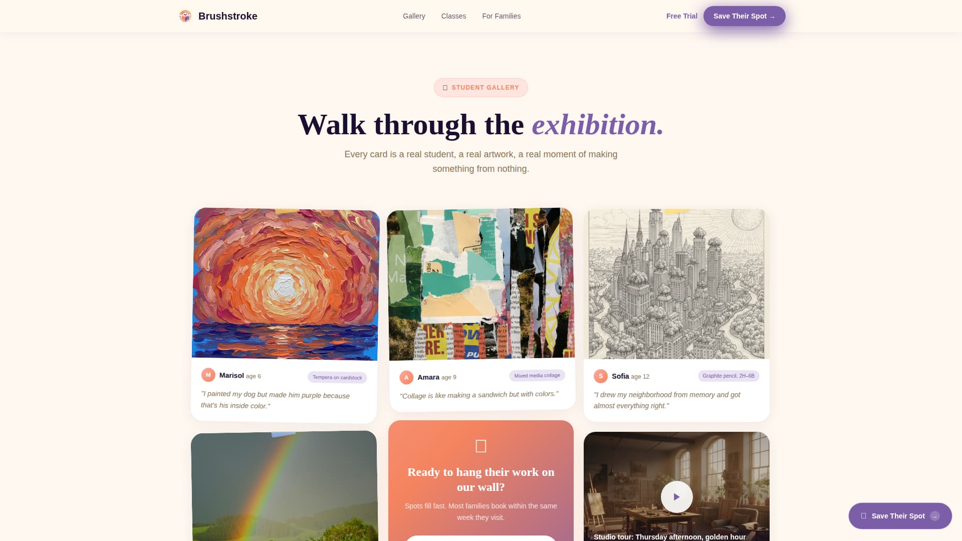 Brushstroke - Vibrant Afterschool Landing Page Template