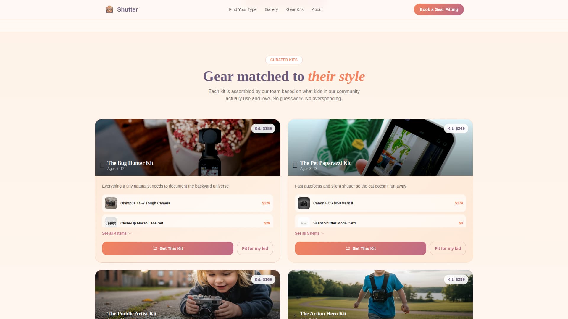 Shutter - Heartwarming Kids Photography Landing Page Template