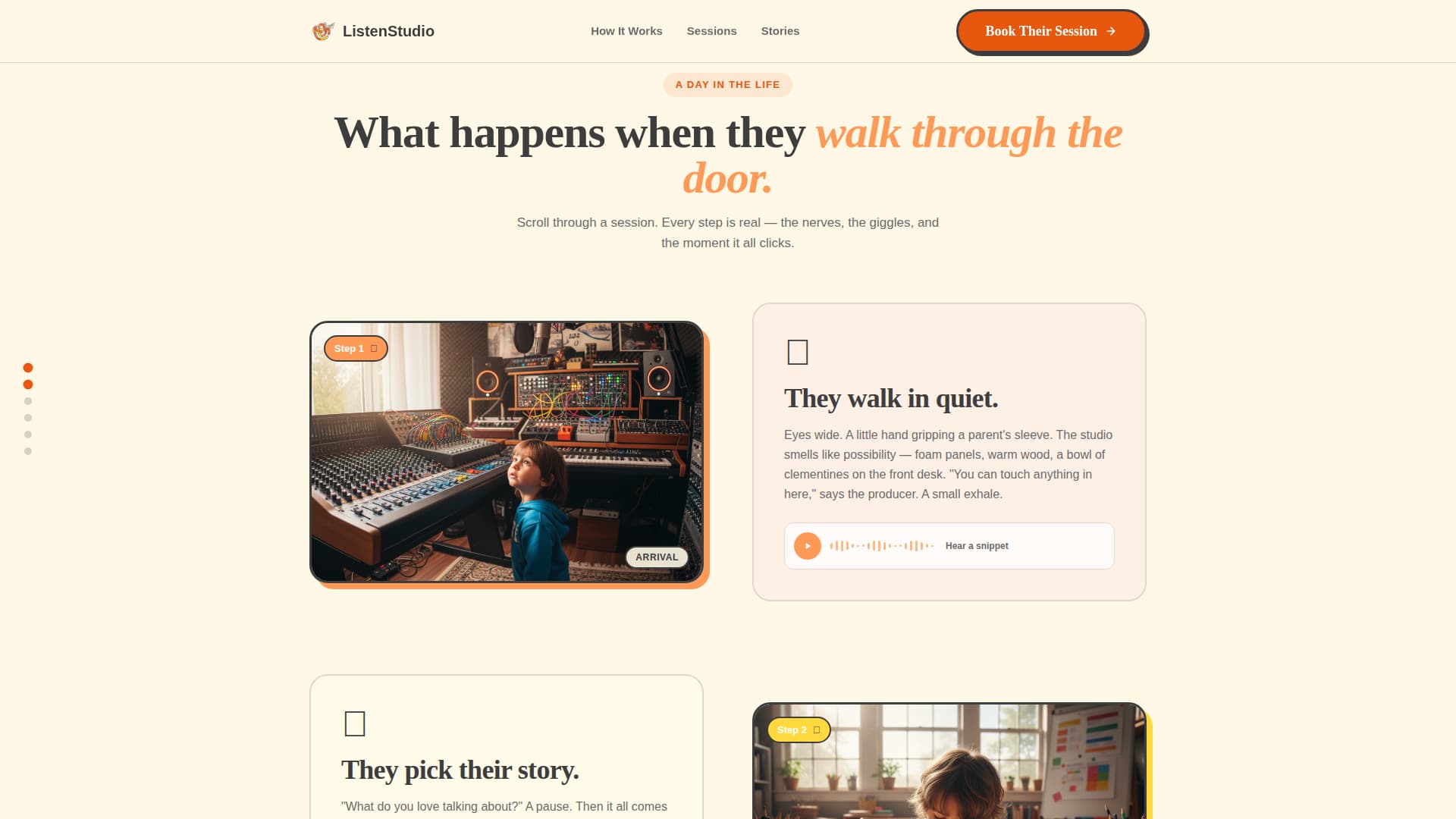 Listen - Imaginative Kids Podcast Landing Page Template