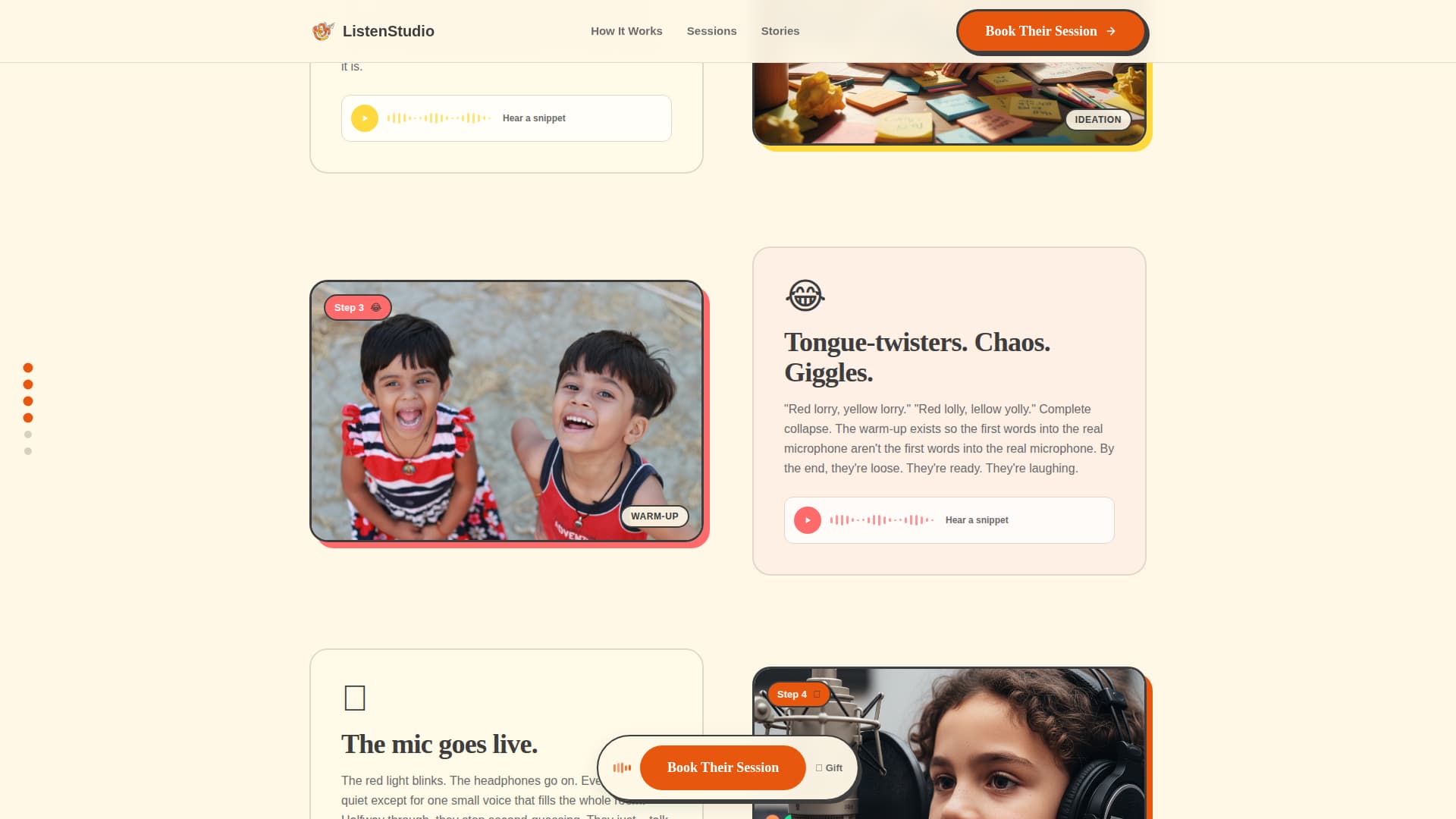 Listen - Imaginative Kids Podcast Landing Page Template