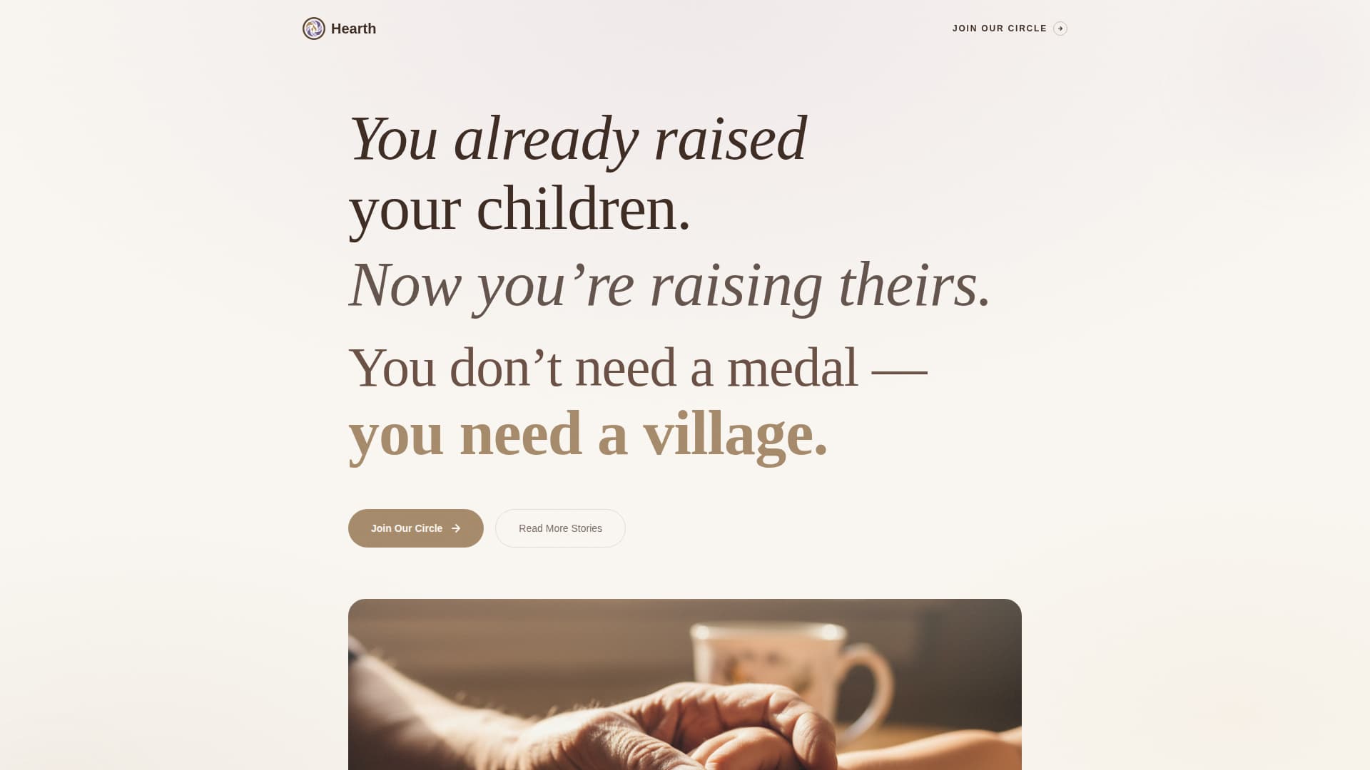 Hearth - Warm Grandparent Landing Page Template