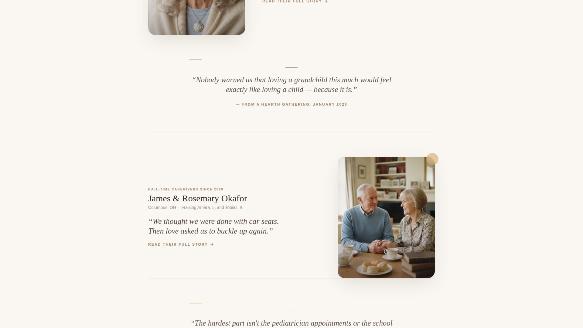 Hearth - Warm Grandparent Landing Page Template