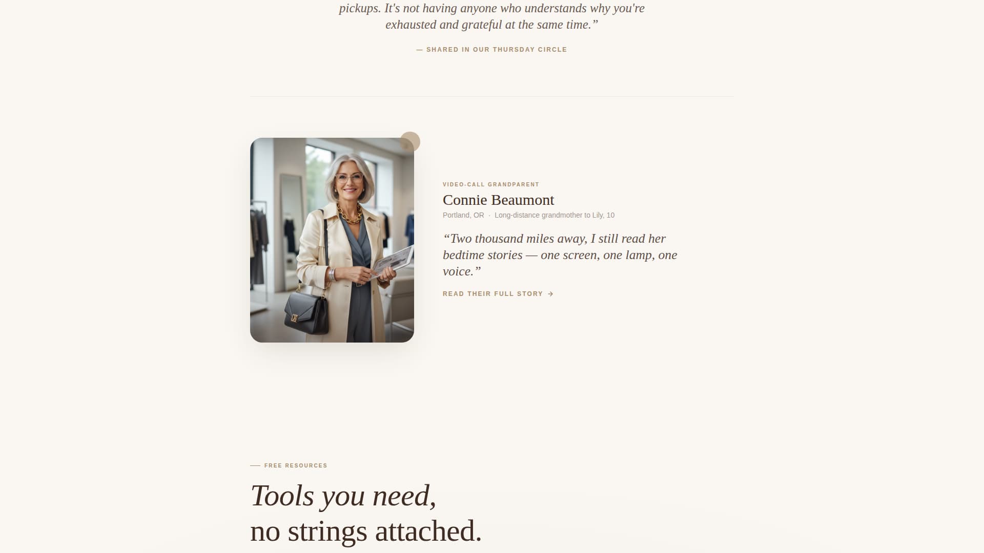 Hearth - Warm Grandparent Landing Page Template