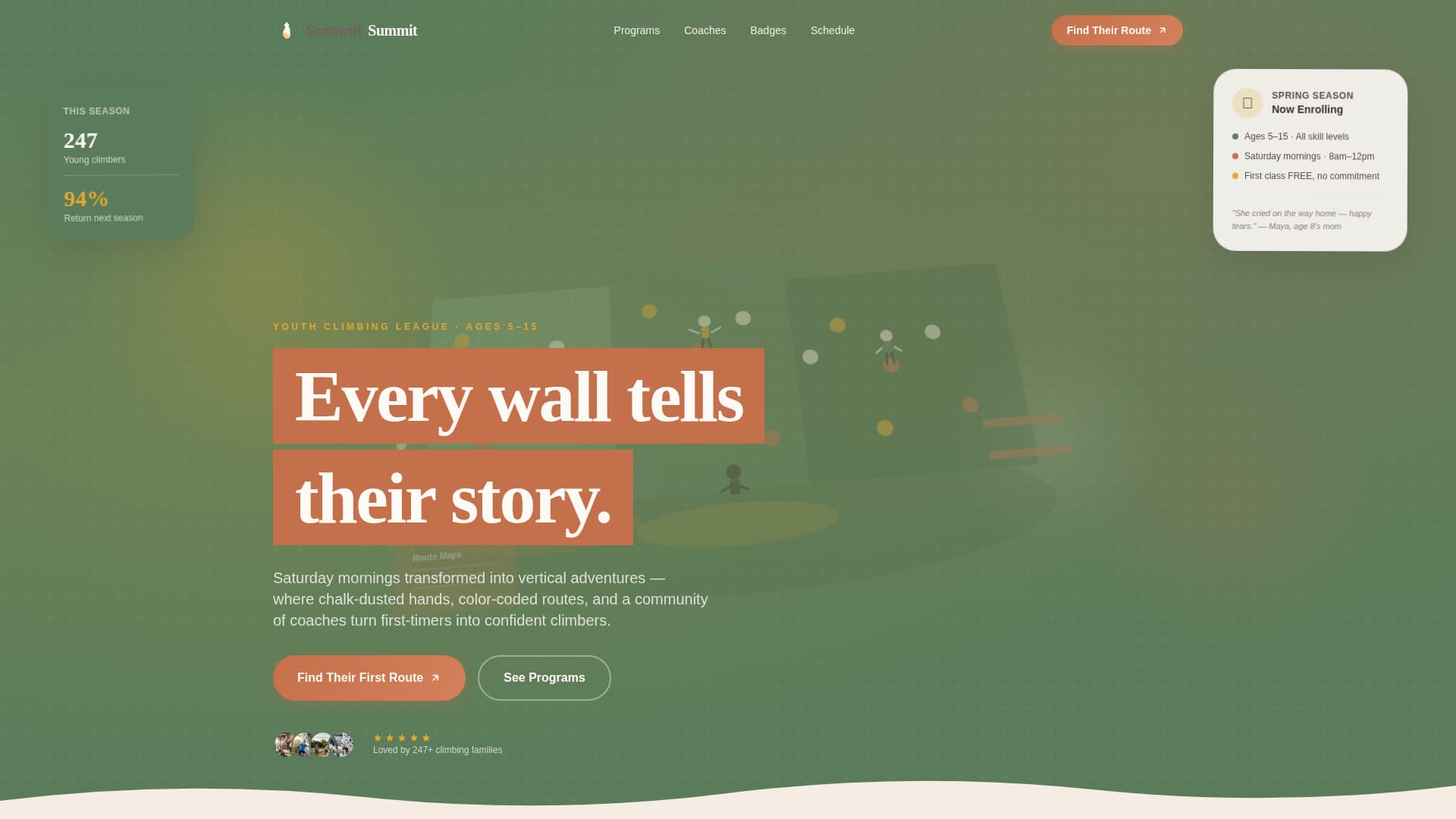 Summit - Dynamic Kids Climbing Landing Page Template