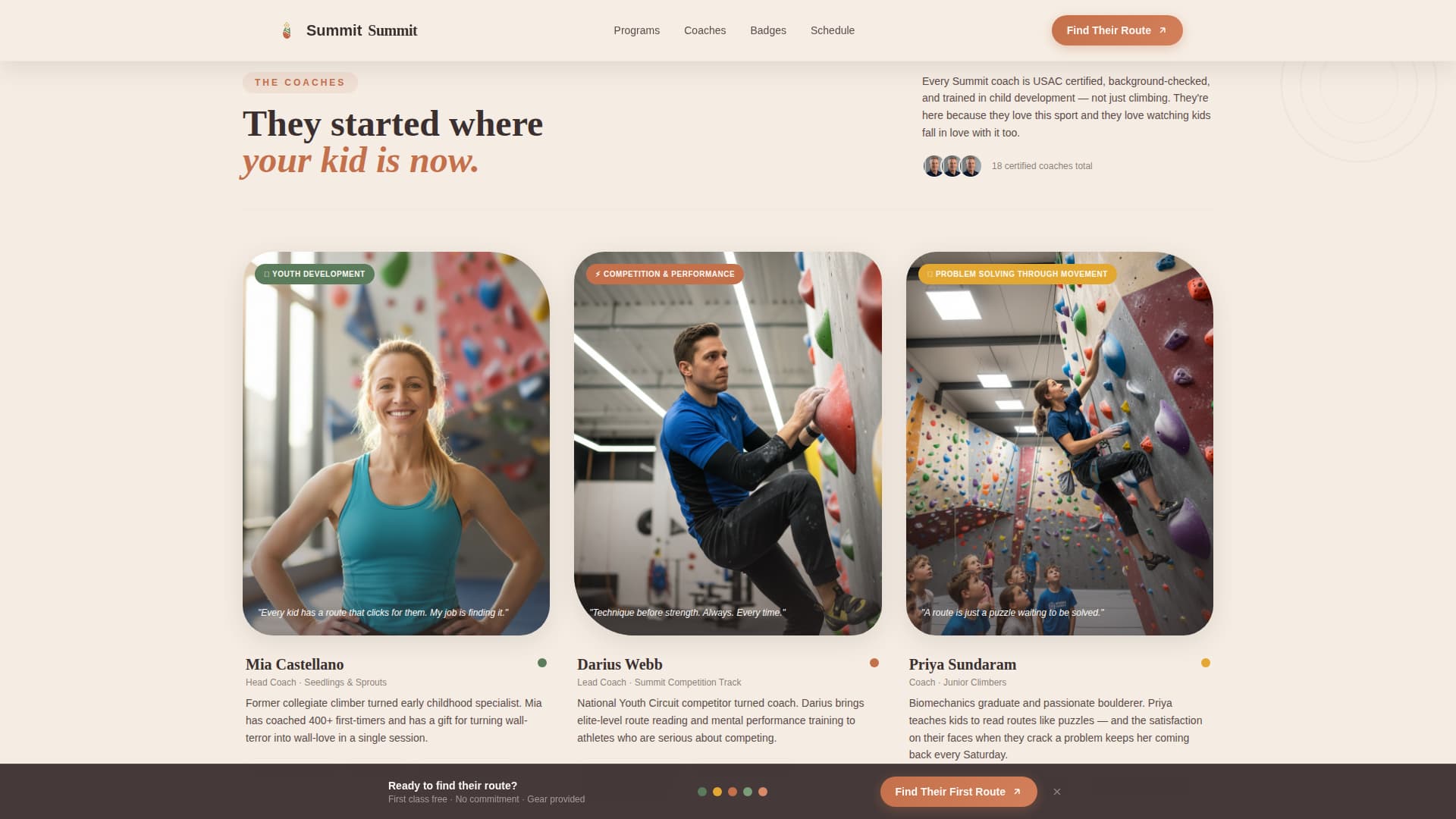 Summit - Dynamic Kids Climbing Landing Page Template