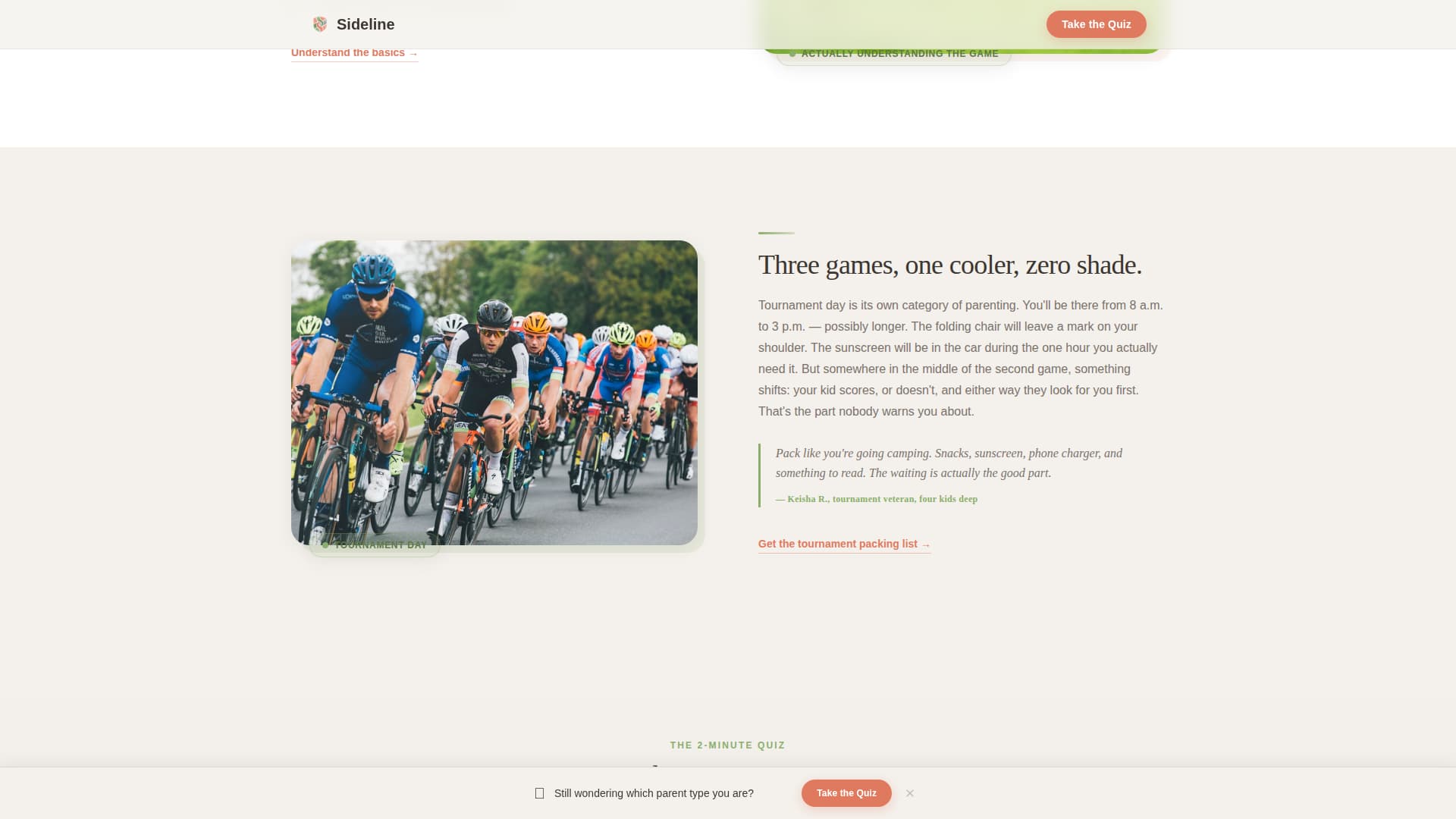Sideline - Friendly Soccer Parent Landing Page Template