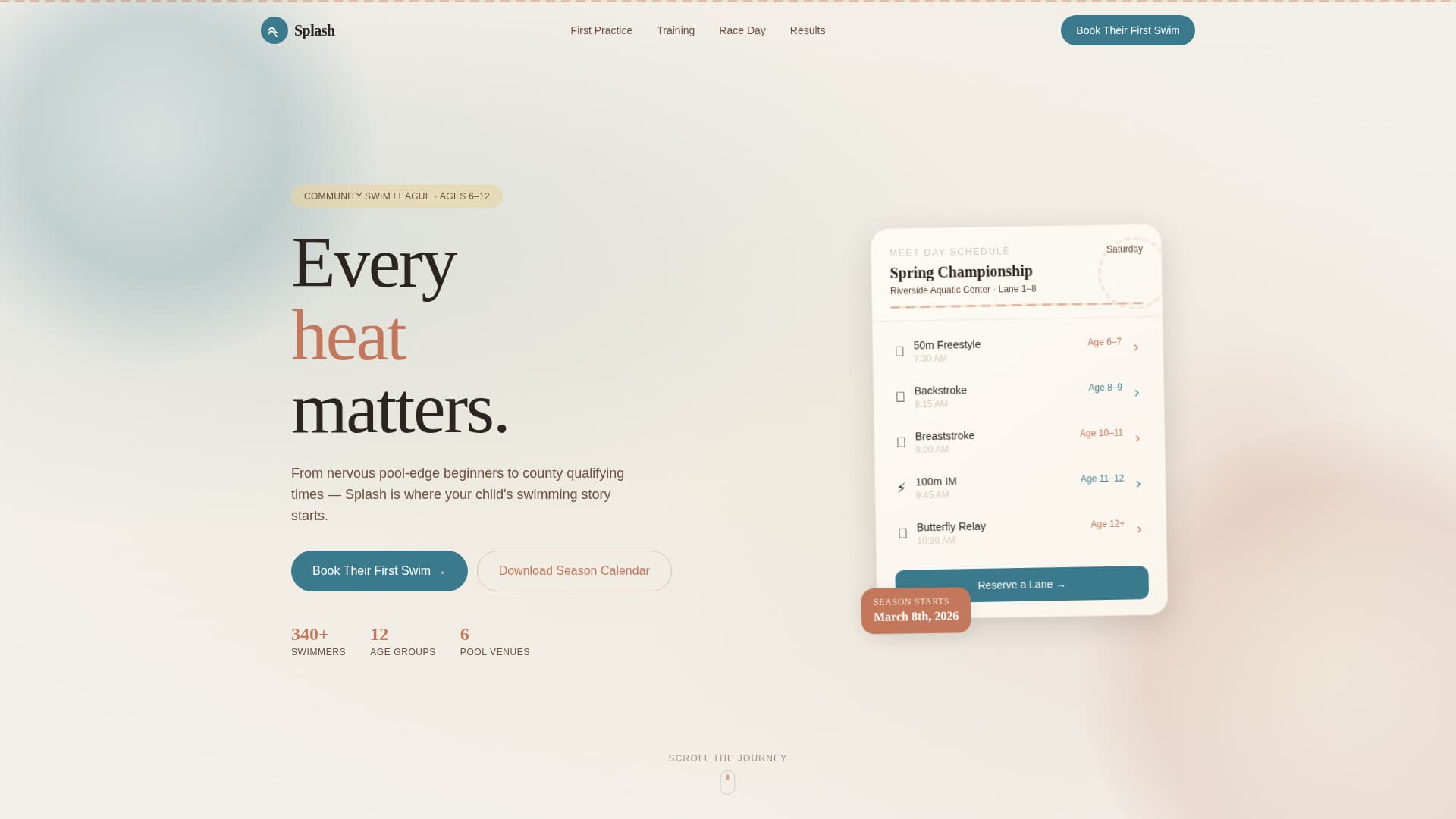 Splash — Colorful Water Sports Center Landing Page Template