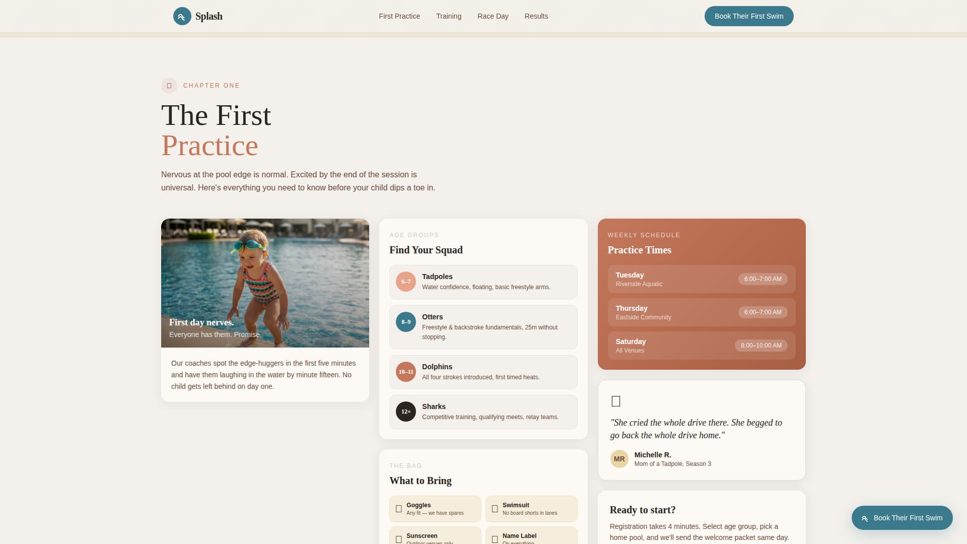 Splash — Colorful Water Sports Center Landing Page Template