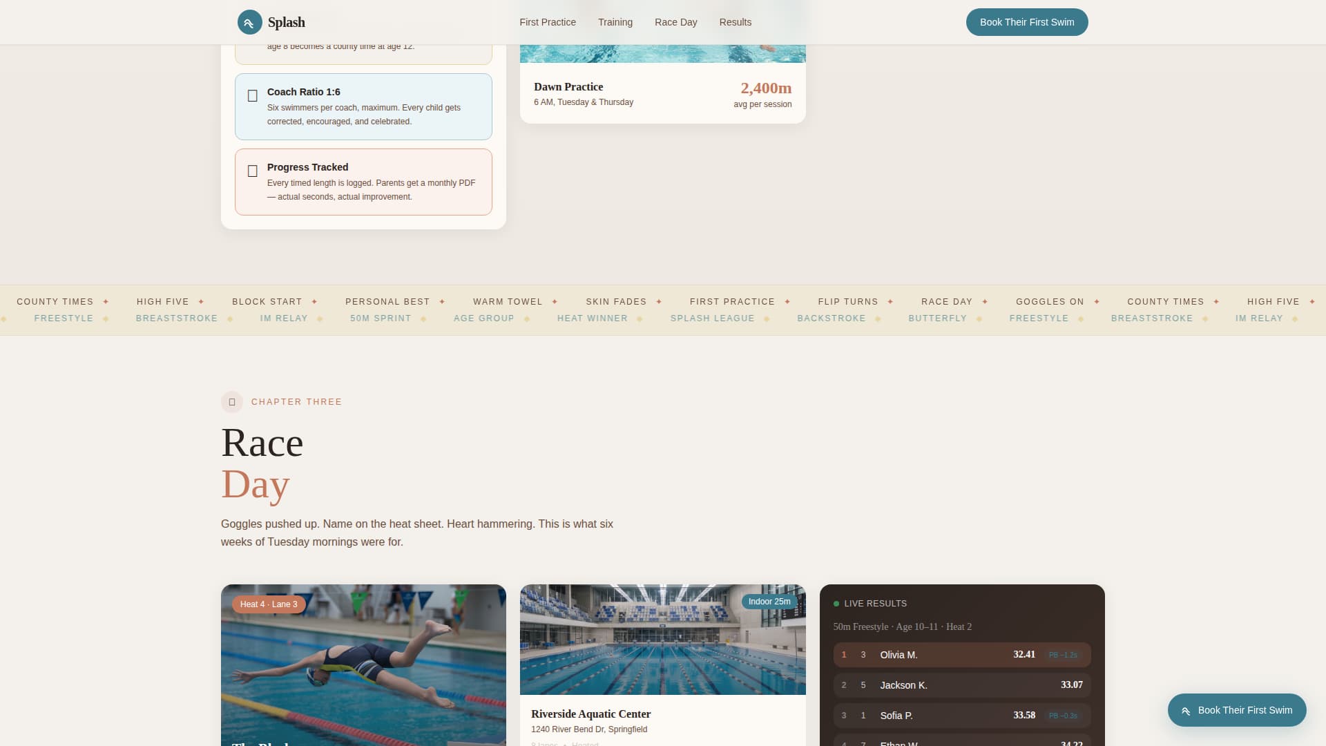 Splash — Colorful Water Sports Center Landing Page Template