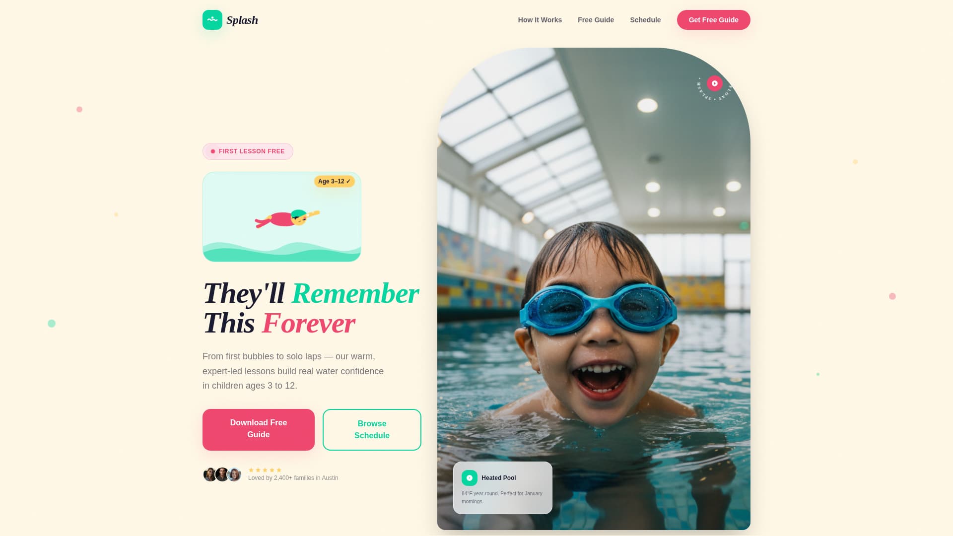 Splash — Delightful Aquatic Programs Landing Page Template
