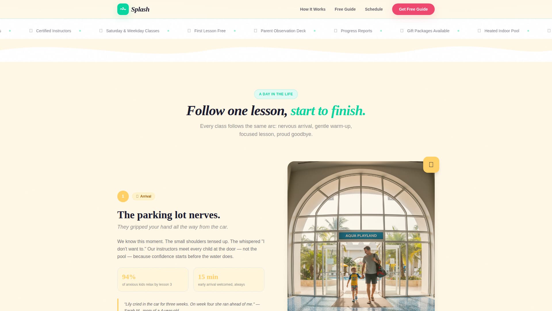 Splash — Delightful Aquatic Programs Landing Page Template