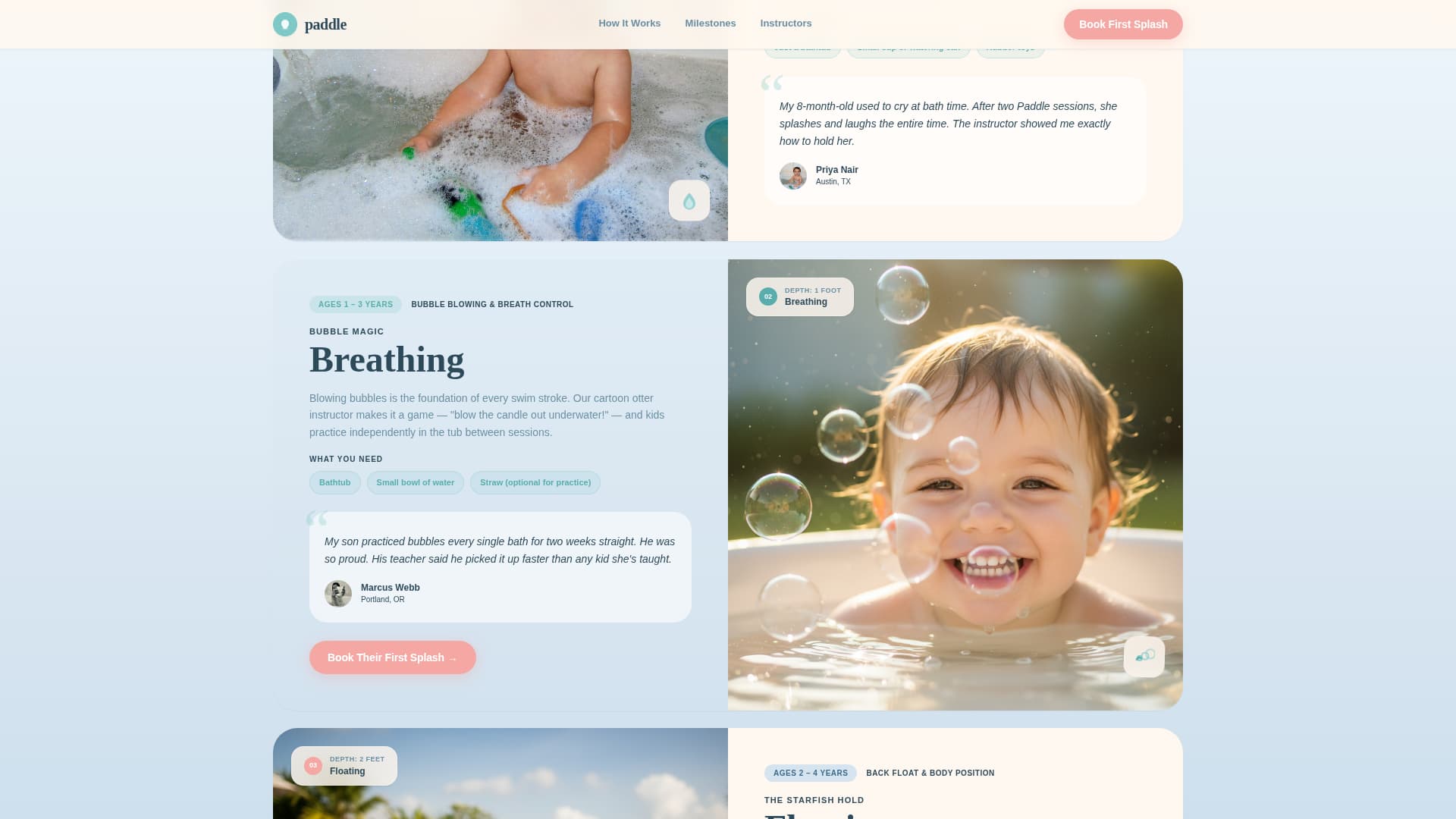 Kids Swimming Booking Website Template