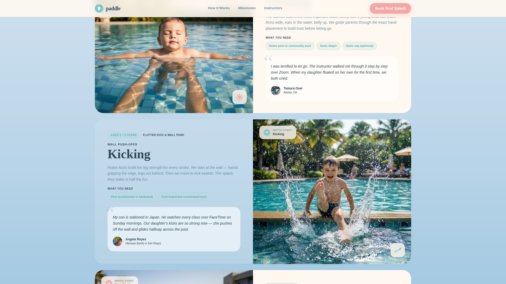 Kids Swimming Booking Website Template