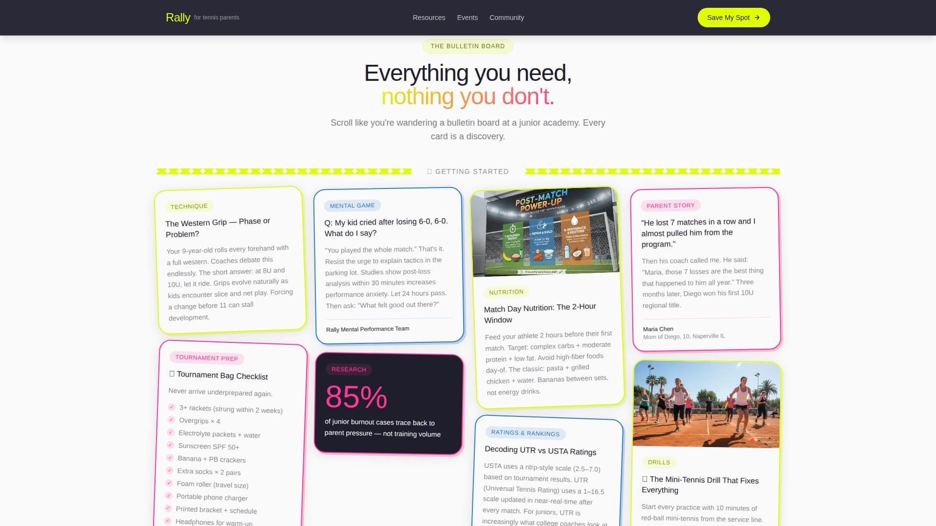Rally — Competitive Racquet Sports Landing Page Template