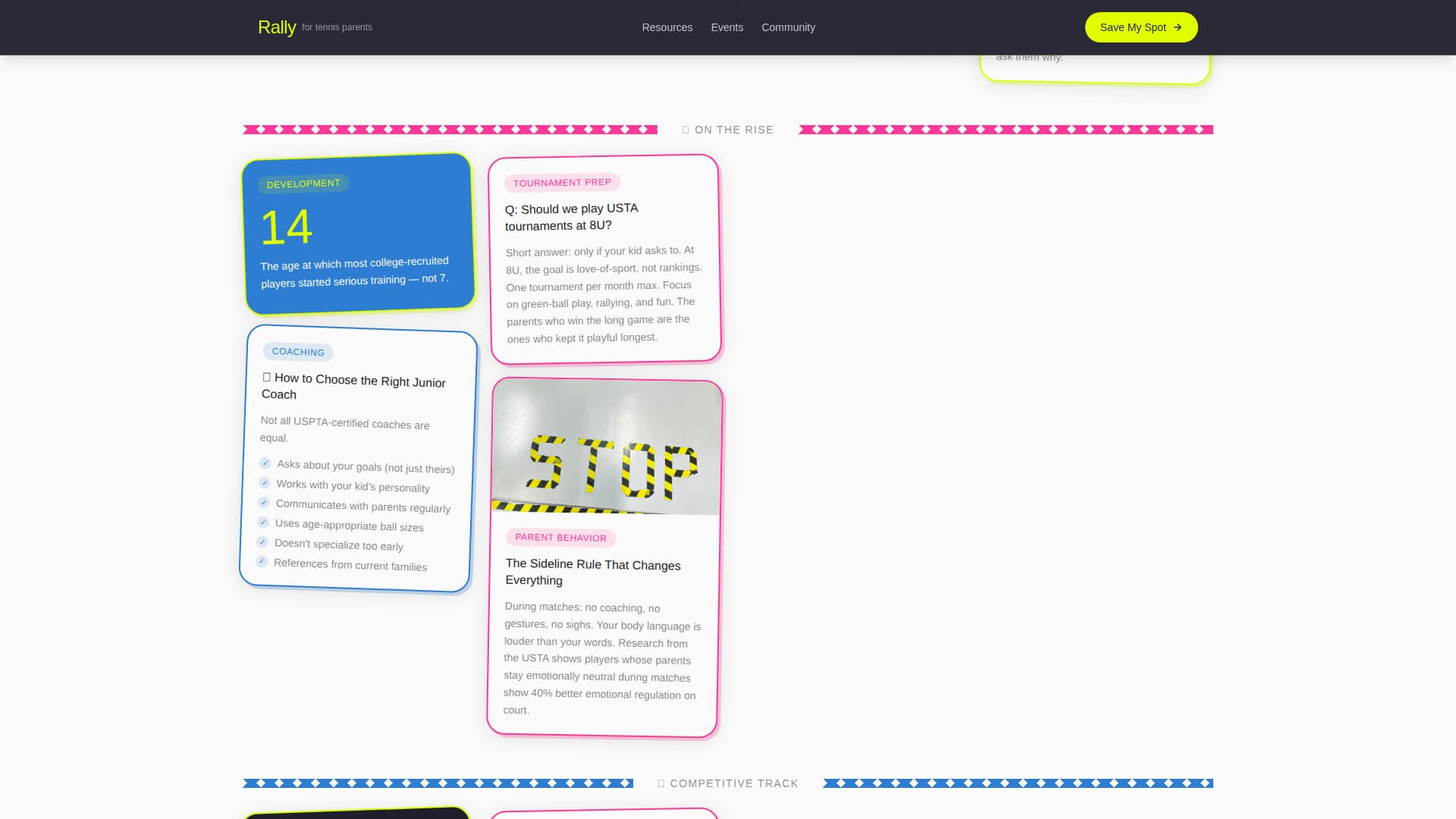 Rally — Competitive Racquet Sports Landing Page Template