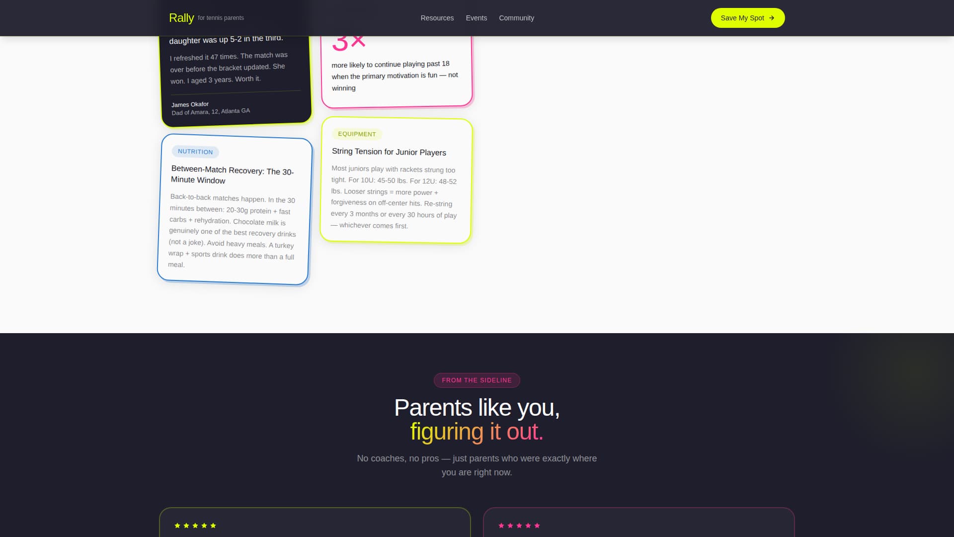 Rally — Competitive Racquet Sports Landing Page Template