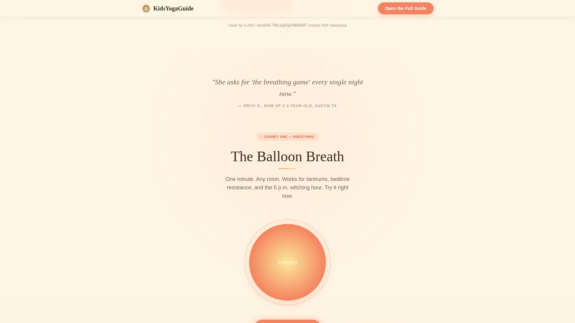 Namaste — Peaceful Children's Yoga Landing Page Template