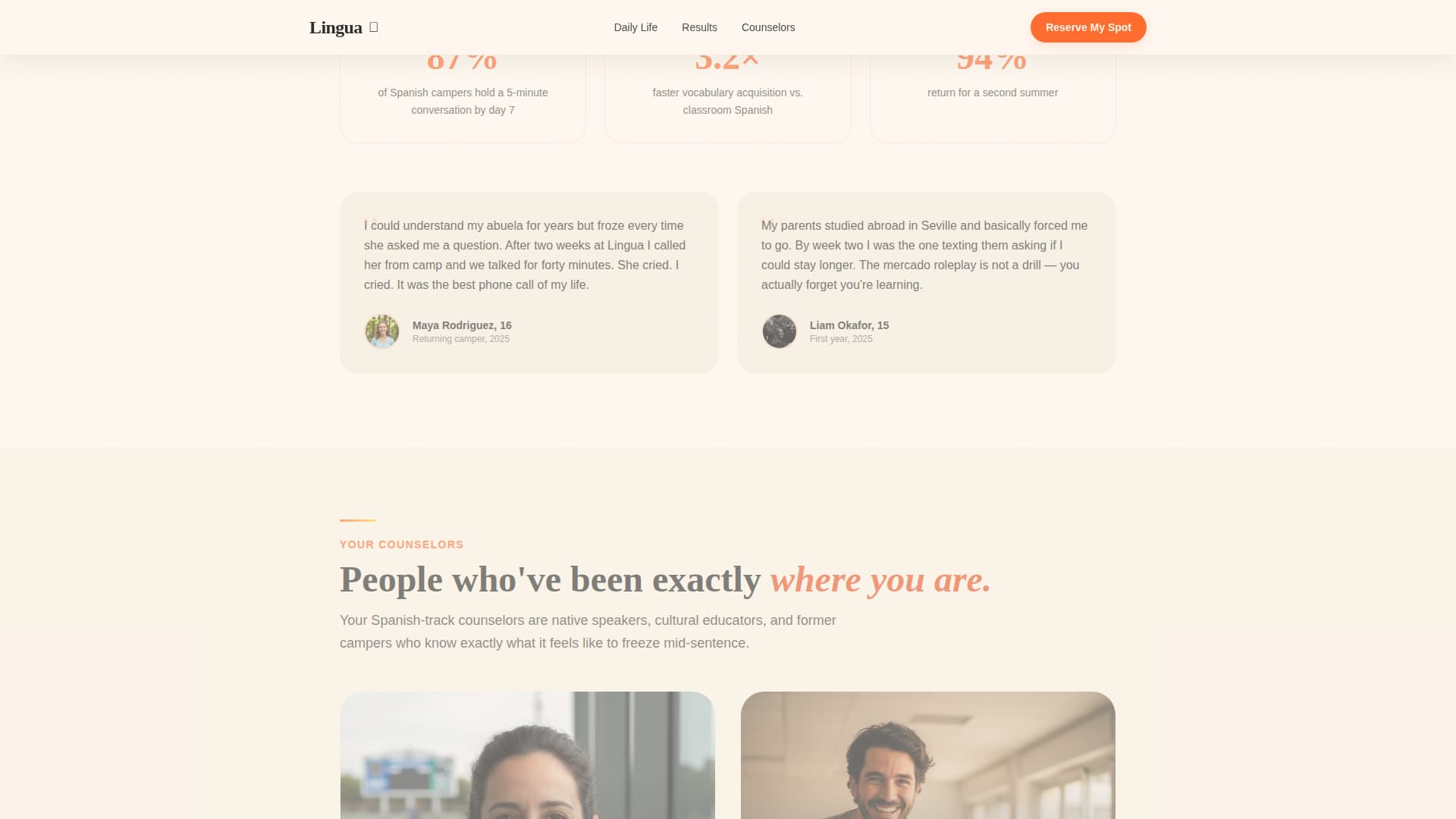 Summer Camp & Outdoor Program Professional Website Template