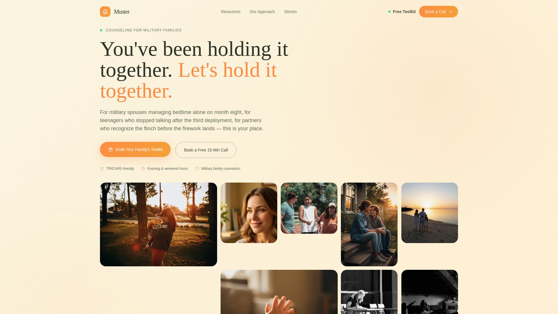 Muster - Heartfelt Military Family Landing Page Template