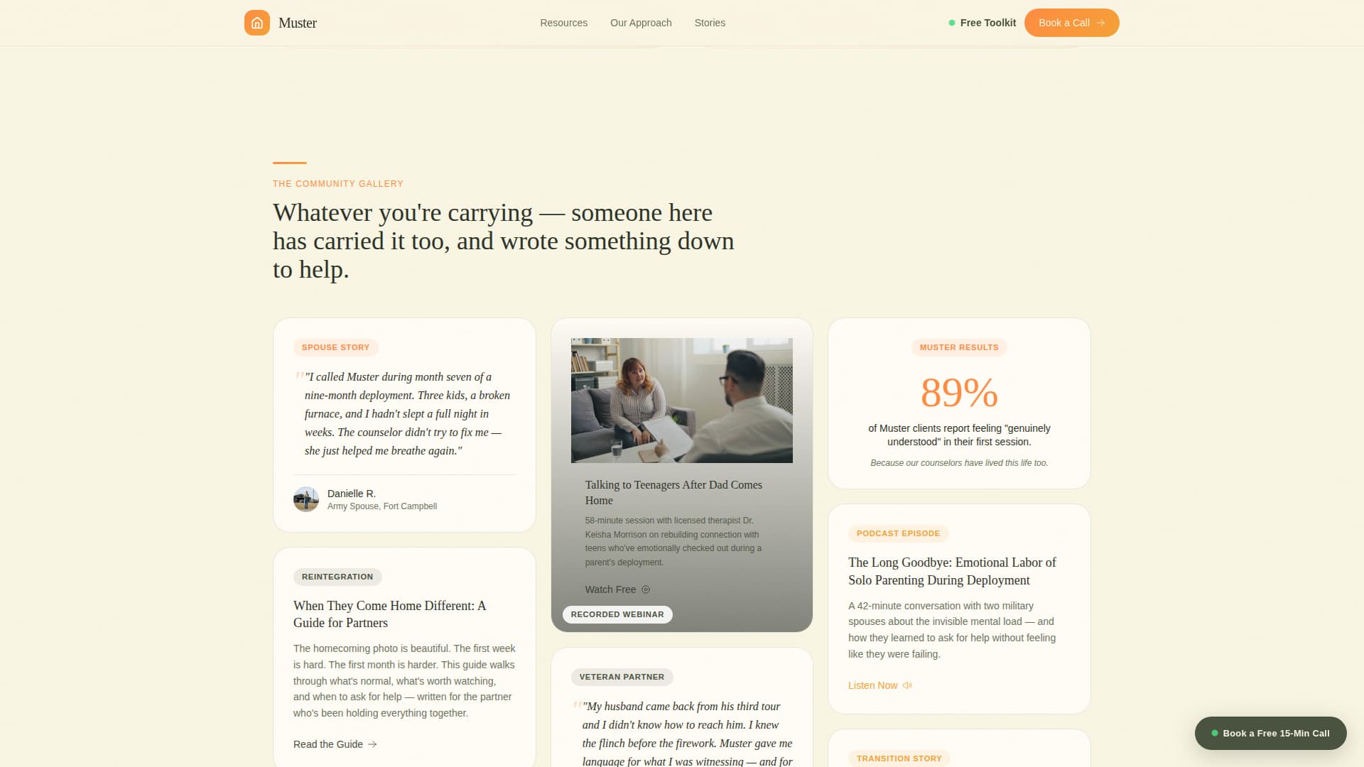 Muster - Heartfelt Military Family Landing Page Template