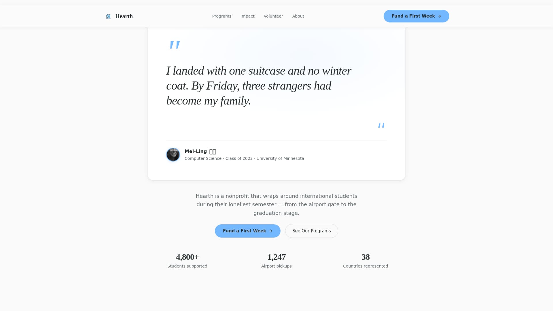 Hearth - Warm Internationalstudent Landing Page Template