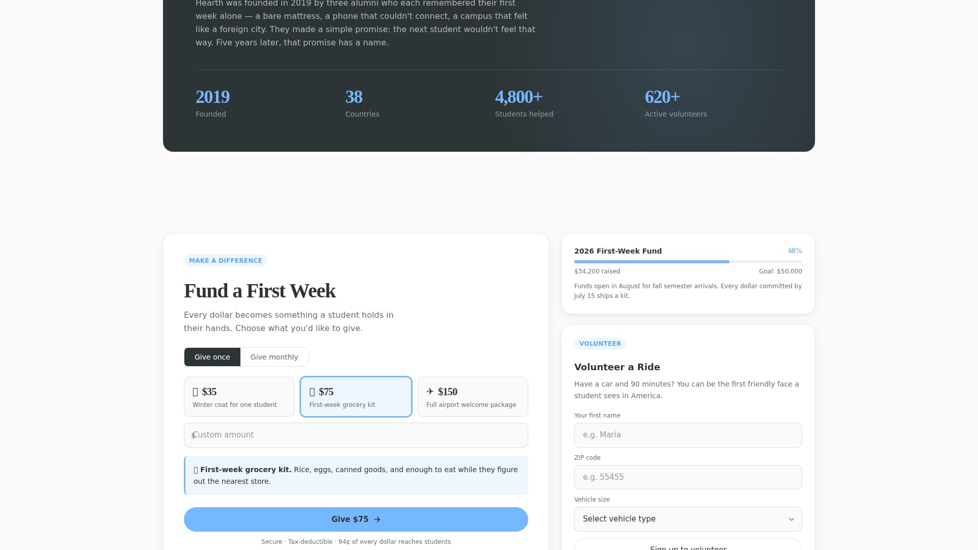 Hearth - Warm Internationalstudent Landing Page Template