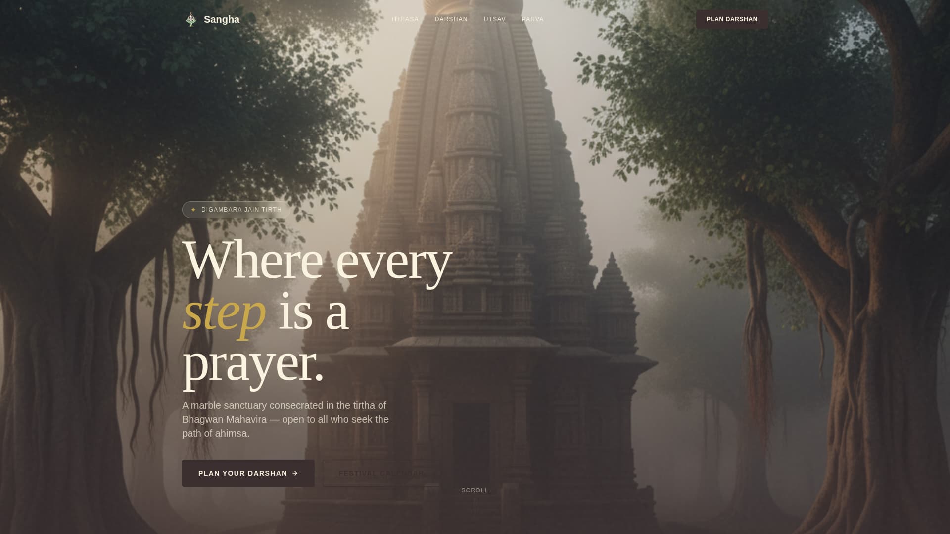Ahimsa - Natureinspired Temple Landing Page Template