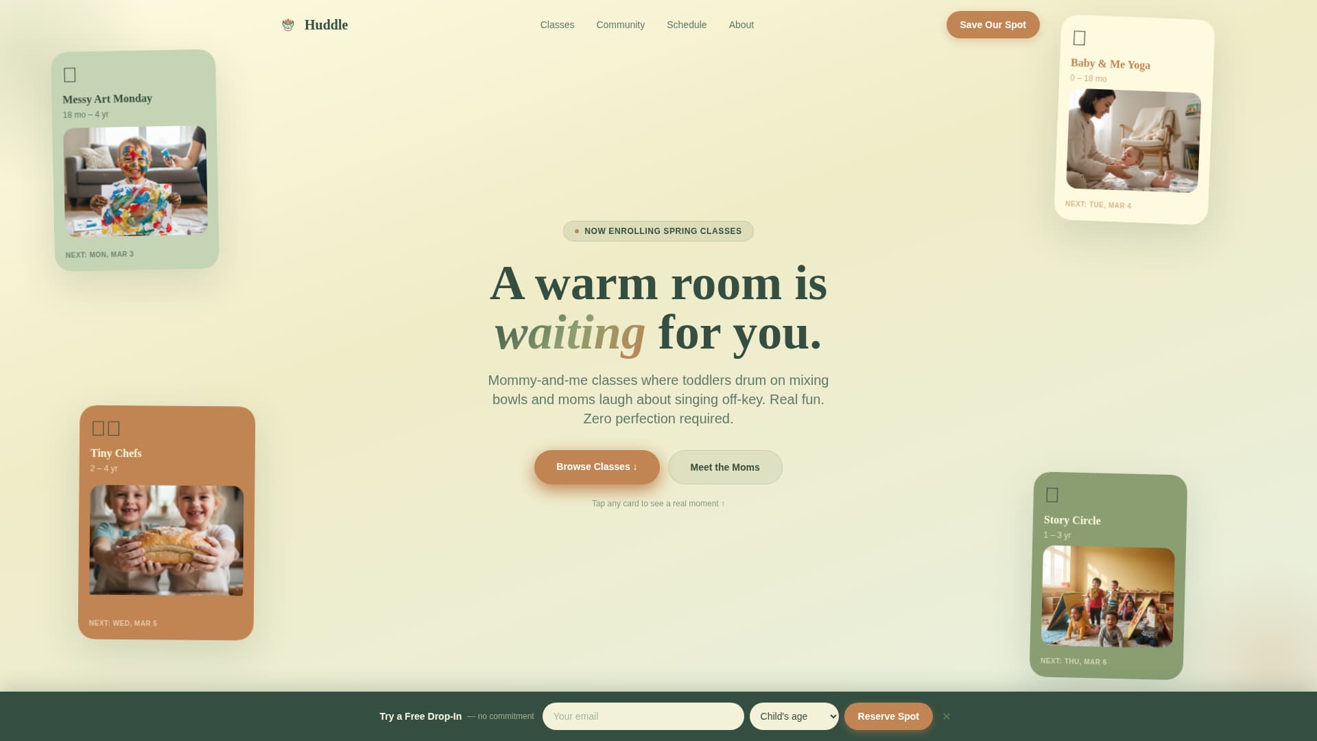Huddle - Warm Mommy and Me Landing Page Template