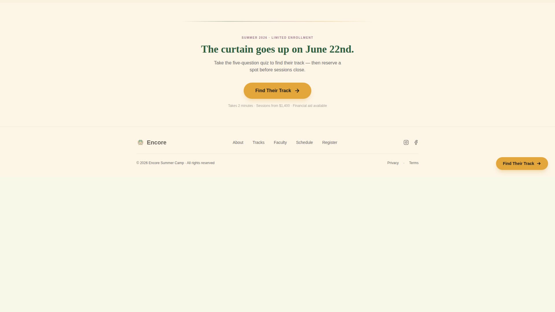 Summer Camp & Outdoor Program Specialist Professional Website Template