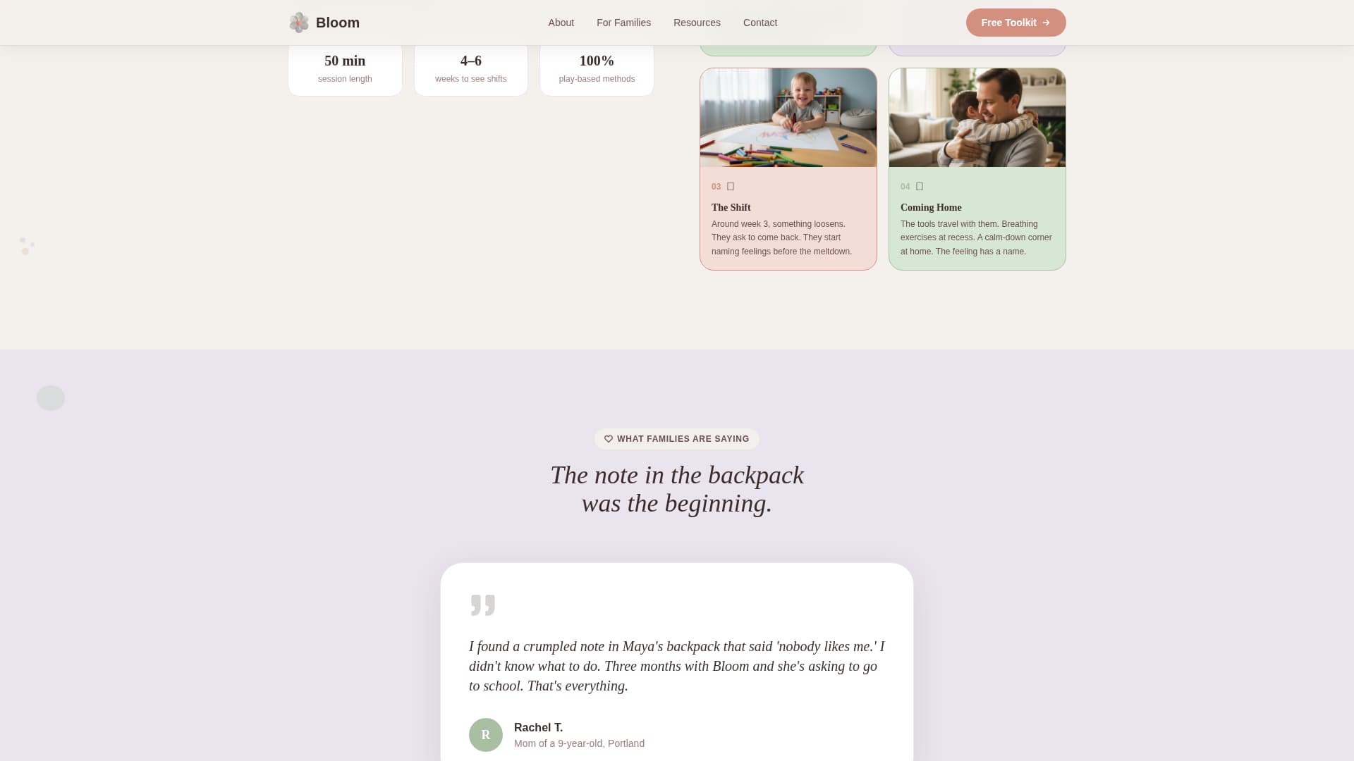 School Age (5-10) Products & Booking Website Template