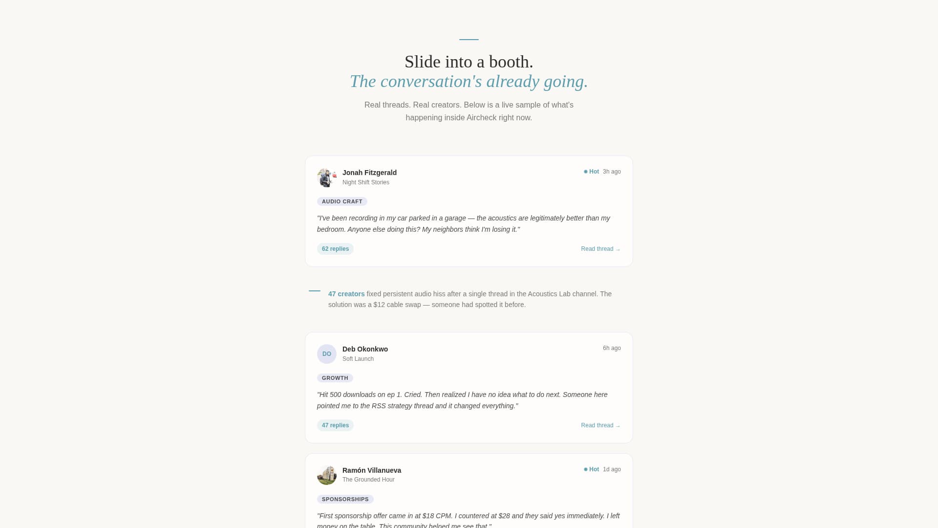 Aircheck - Vibrant Podcasters Landing Page Template
