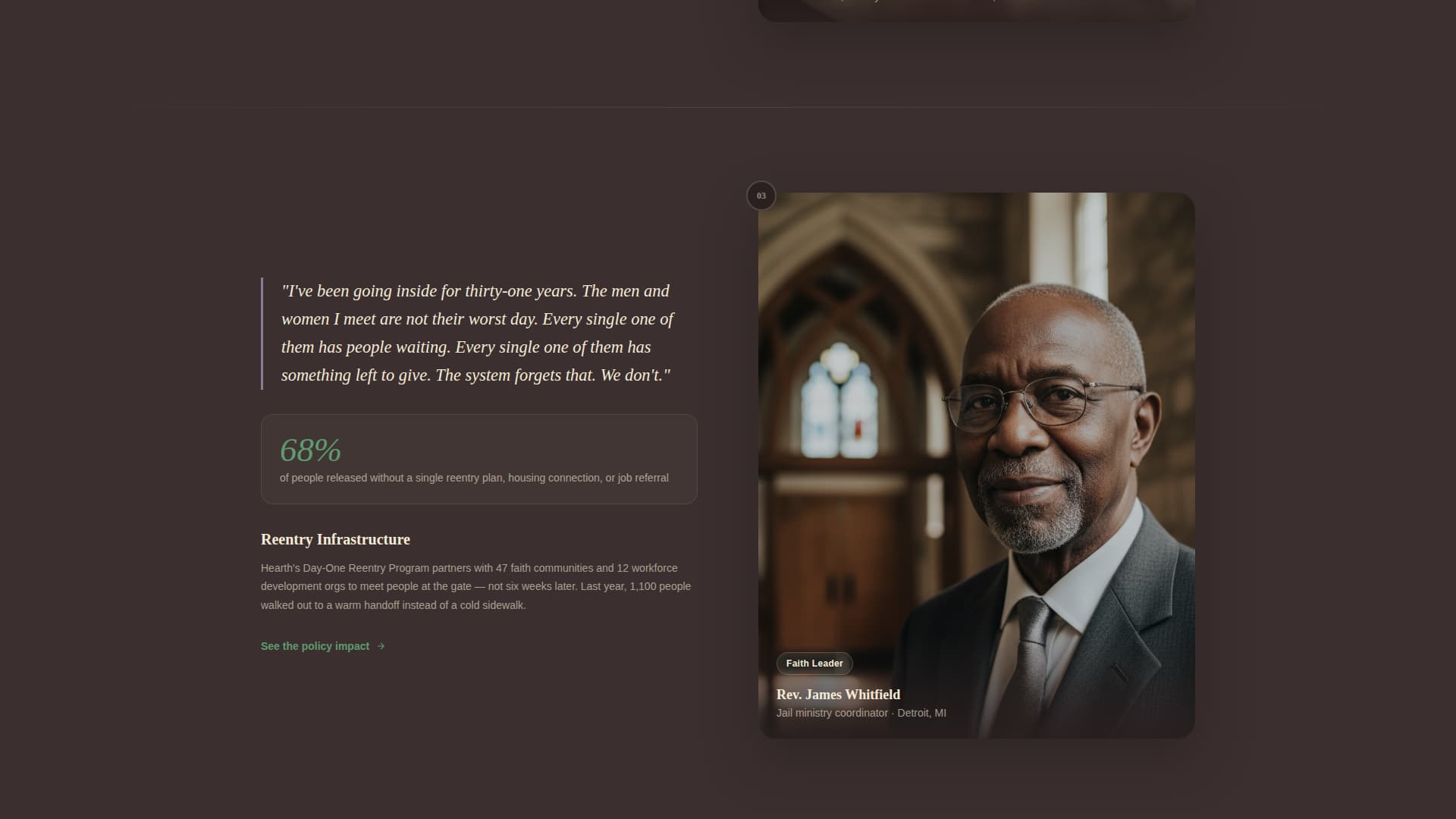 Hearth - Powerful Prisonreform Landing Page Template