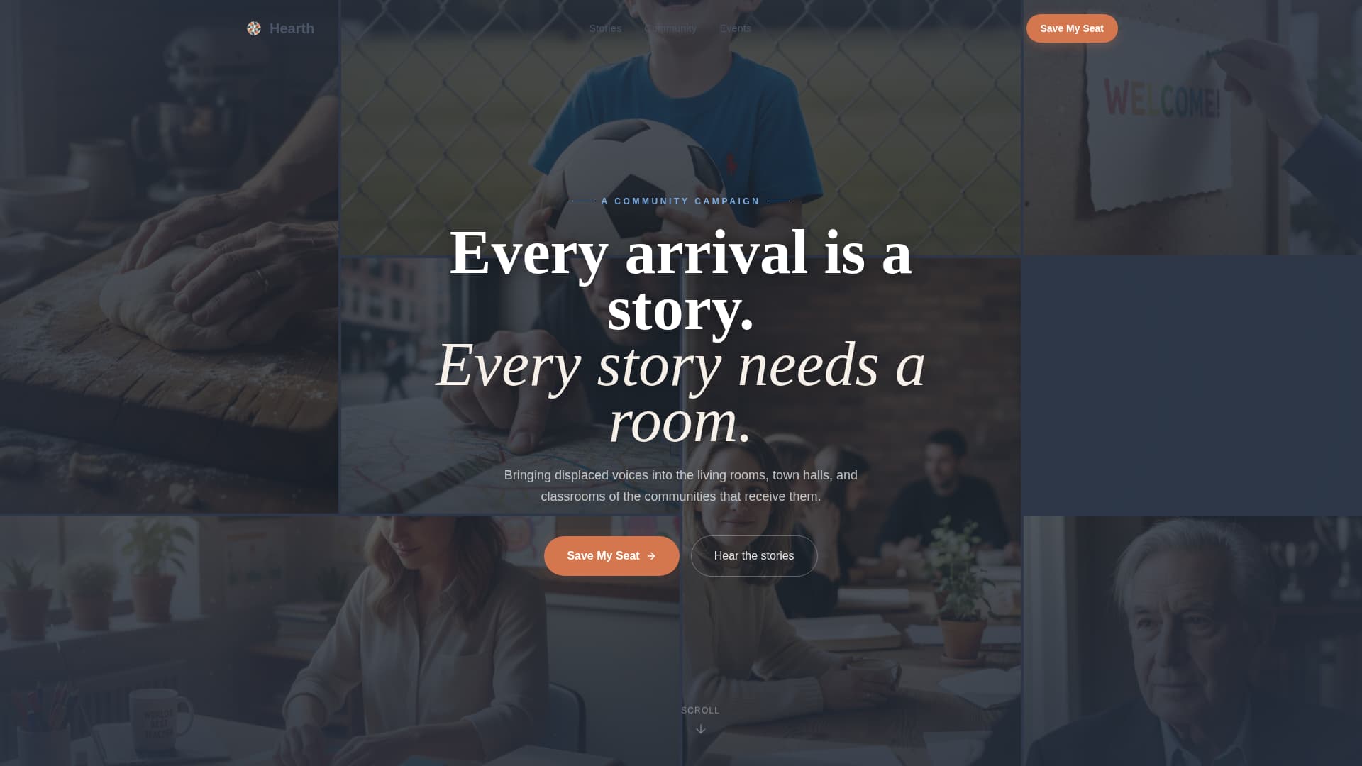 Hearth - Welcoming Refugee Landing Page Template
