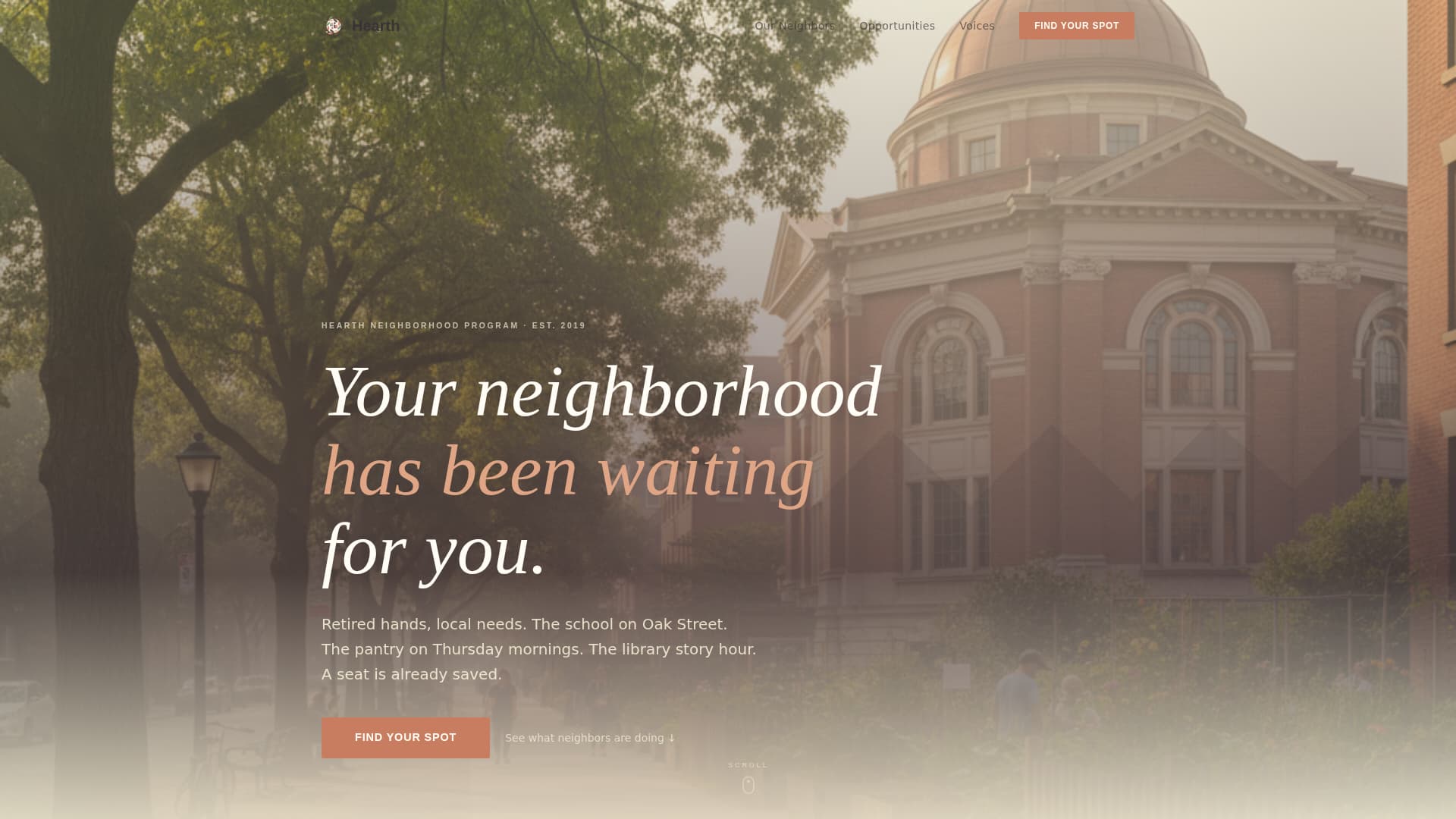 Hearth - Welcoming Volunteer Landing Page Template
