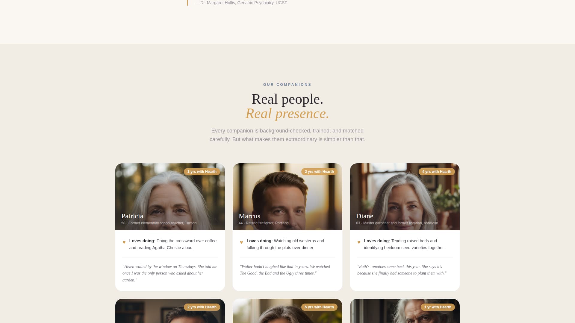 Hearth - Compassionate Senior Landing Page Template
