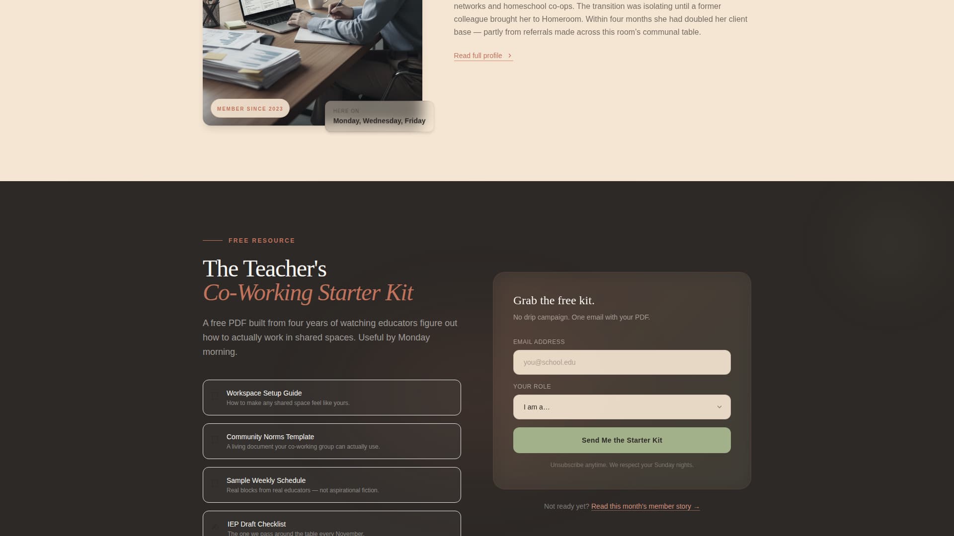 Homeroom - Inspiring Educators Landing Page Template