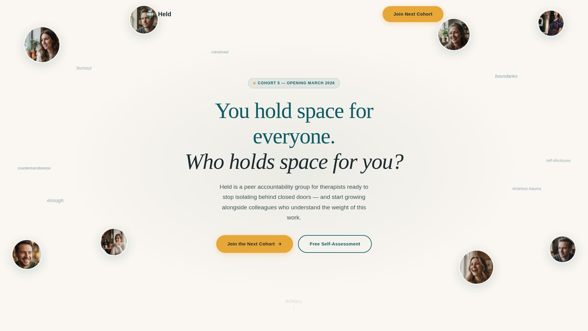 Held - Empowering Therapists Landing Page Template