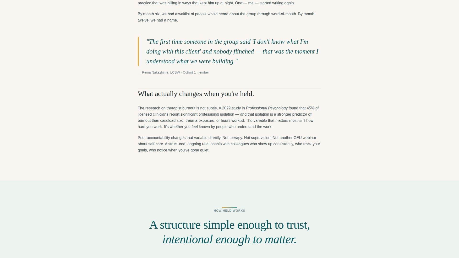 Held - Empowering Therapists Landing Page Template