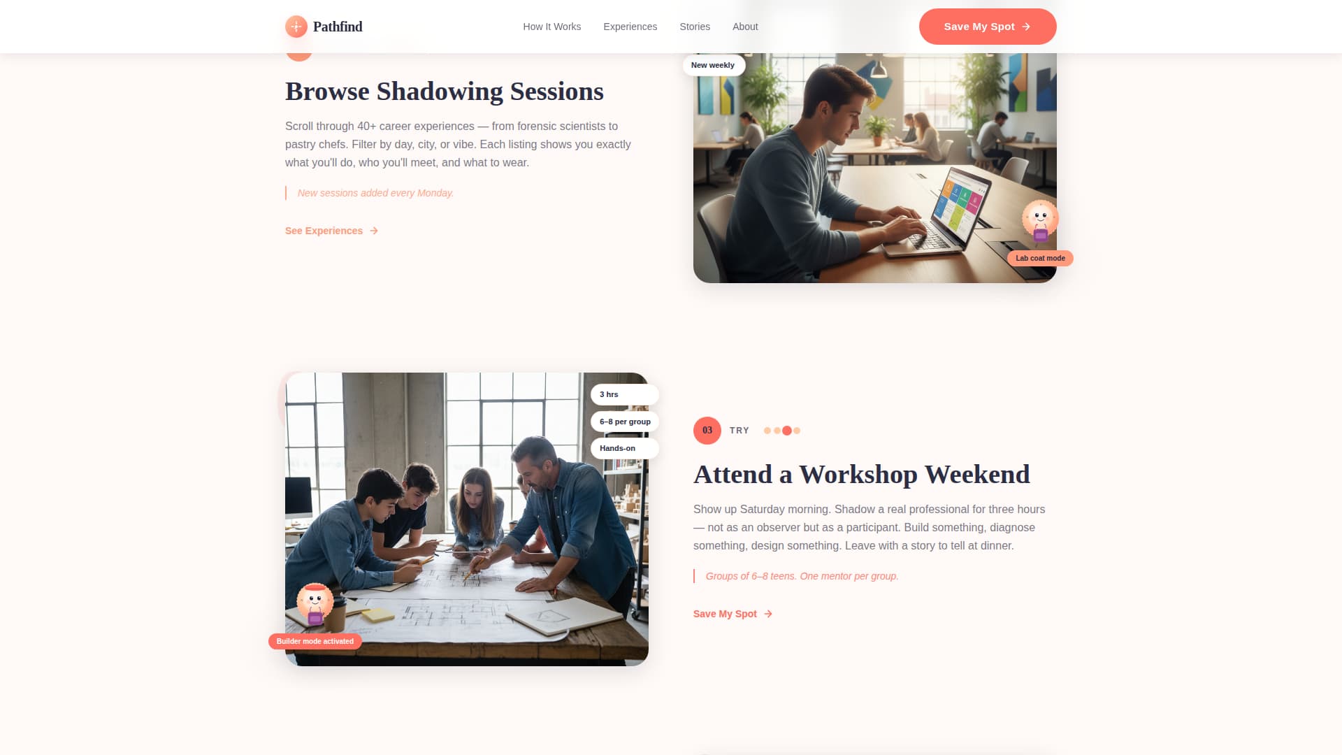 Teen & Tween Booking Website Template