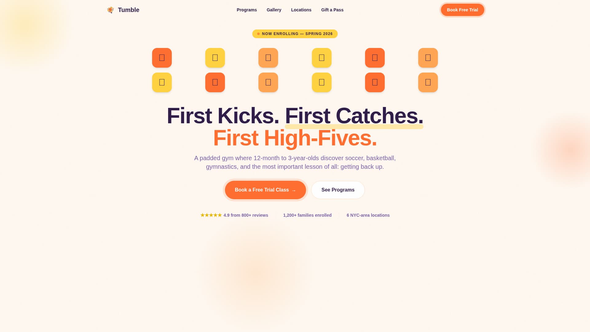 Toddler (1-3) Products & Booking Website Template