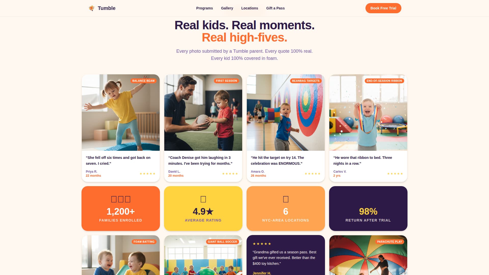 Toddler (1-3) Products & Booking Website Template