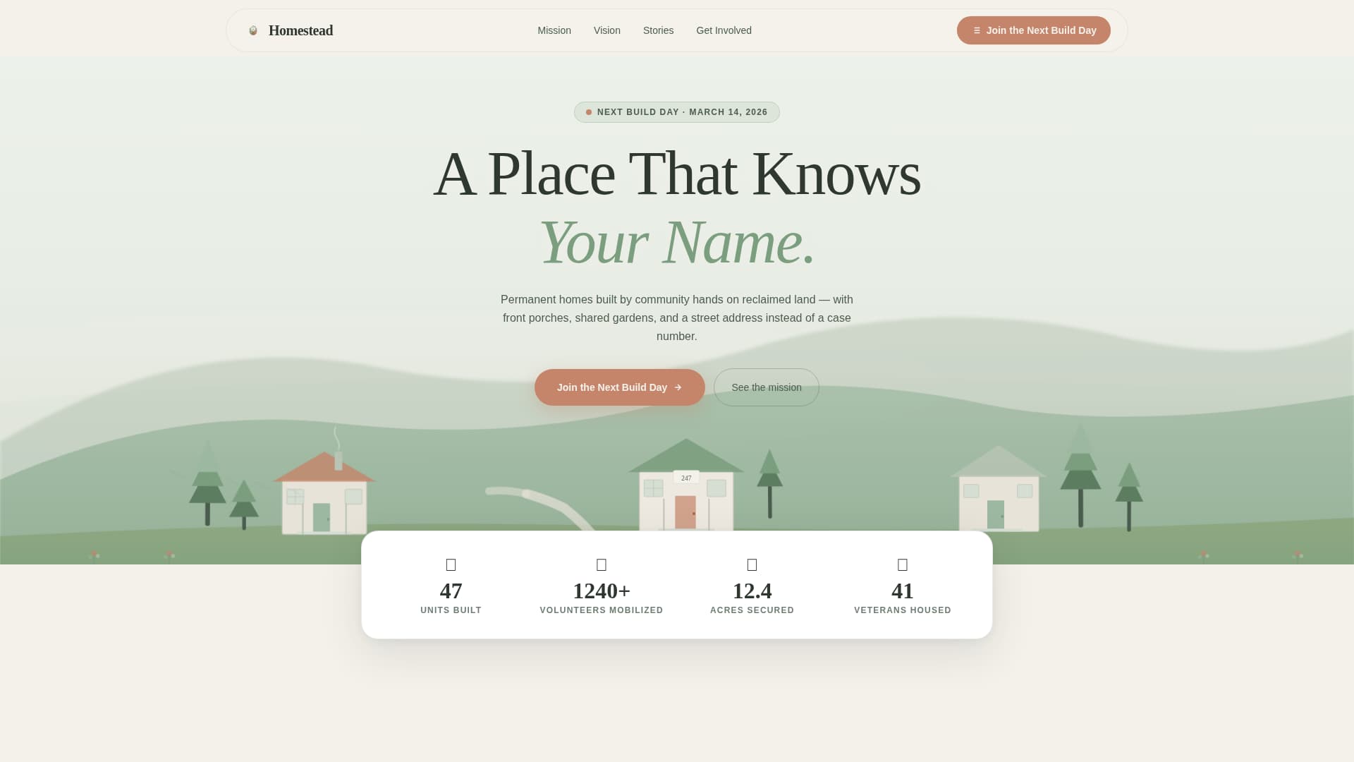 Homestead - Inspiring Veteranhousing Landing Page Template