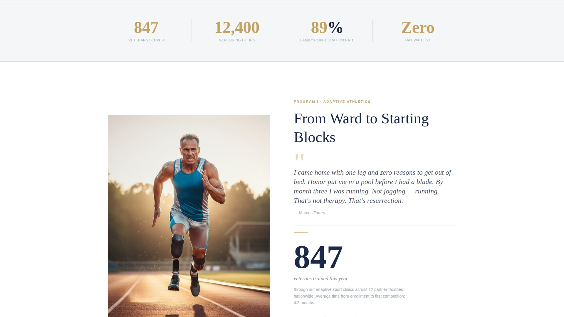 Honor - Powerful Veteran Landing Page Template